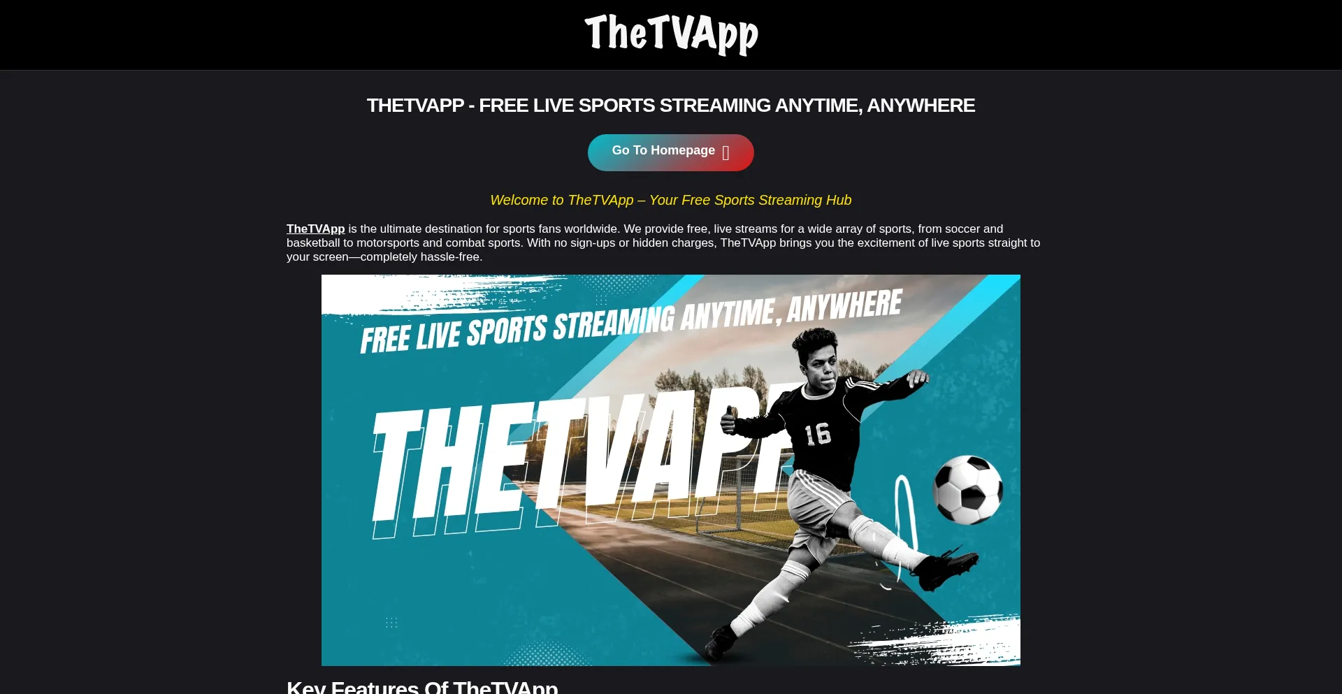 Website screenshot of Thetvapp.com.im