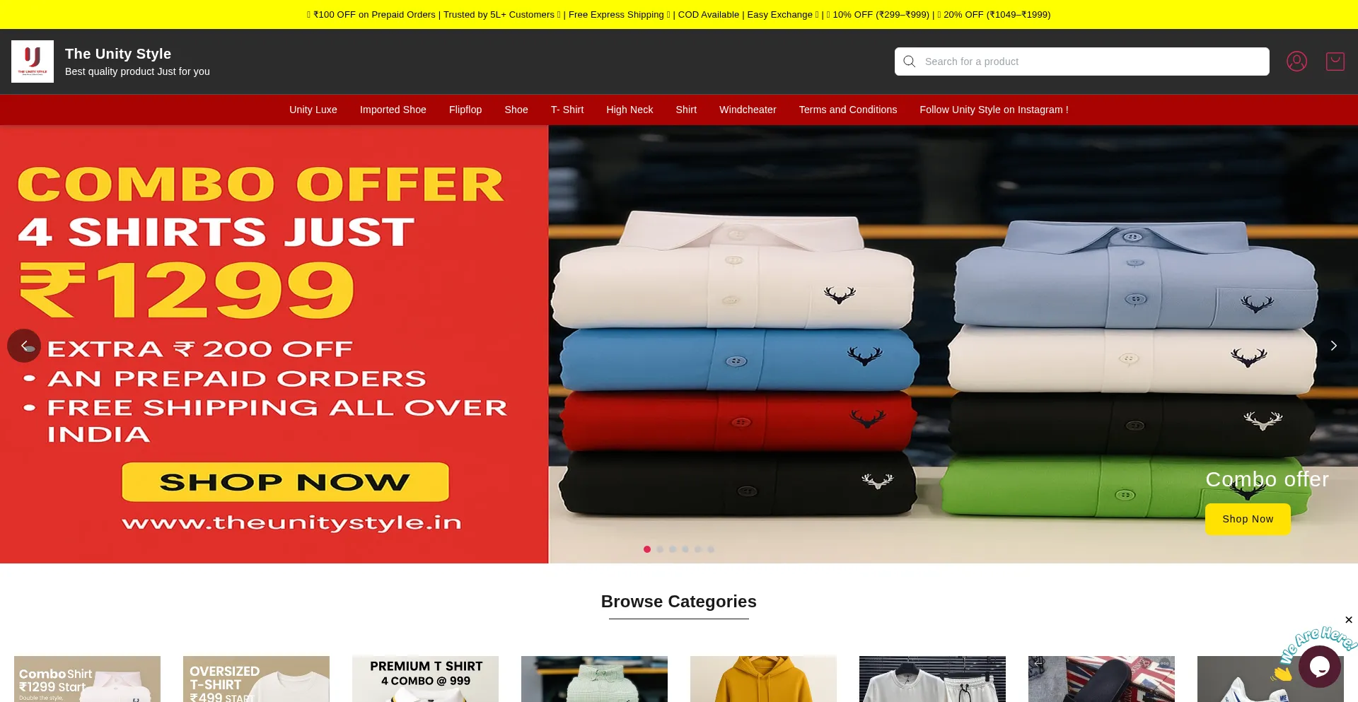 Website screenshot of Theunitystyle.in