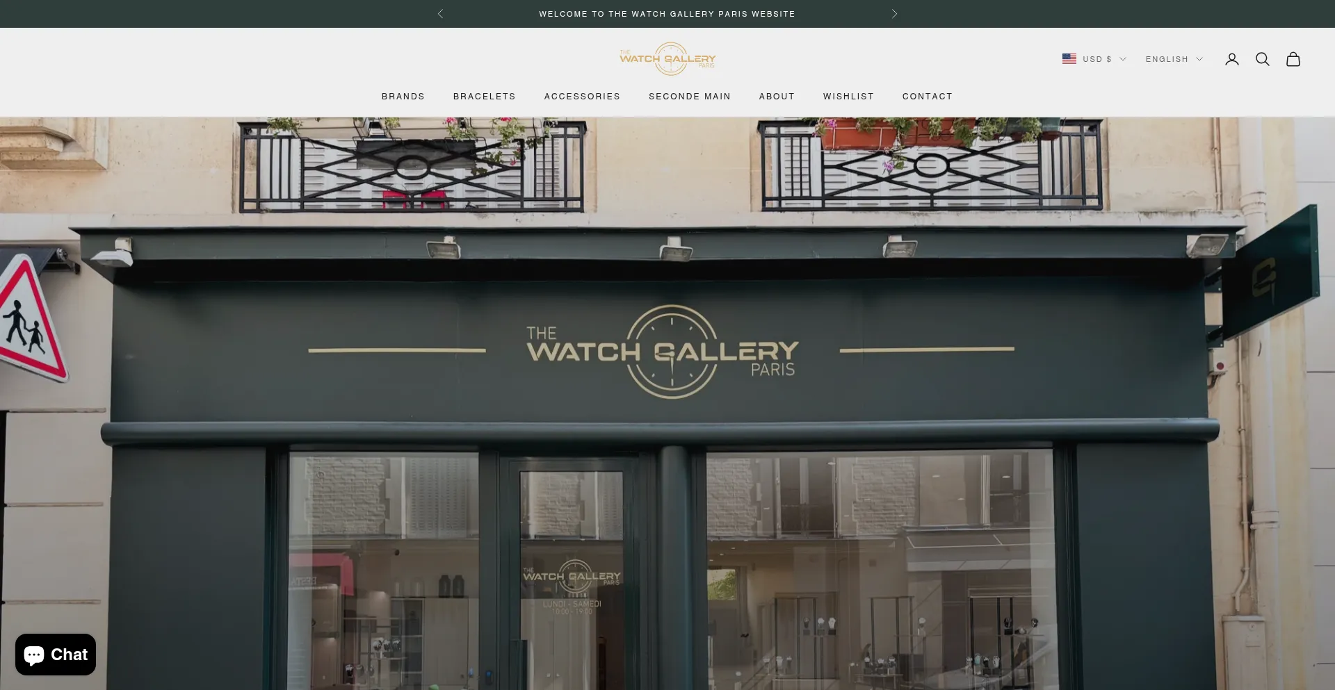 Website screenshot of Thewatchgallery.fr