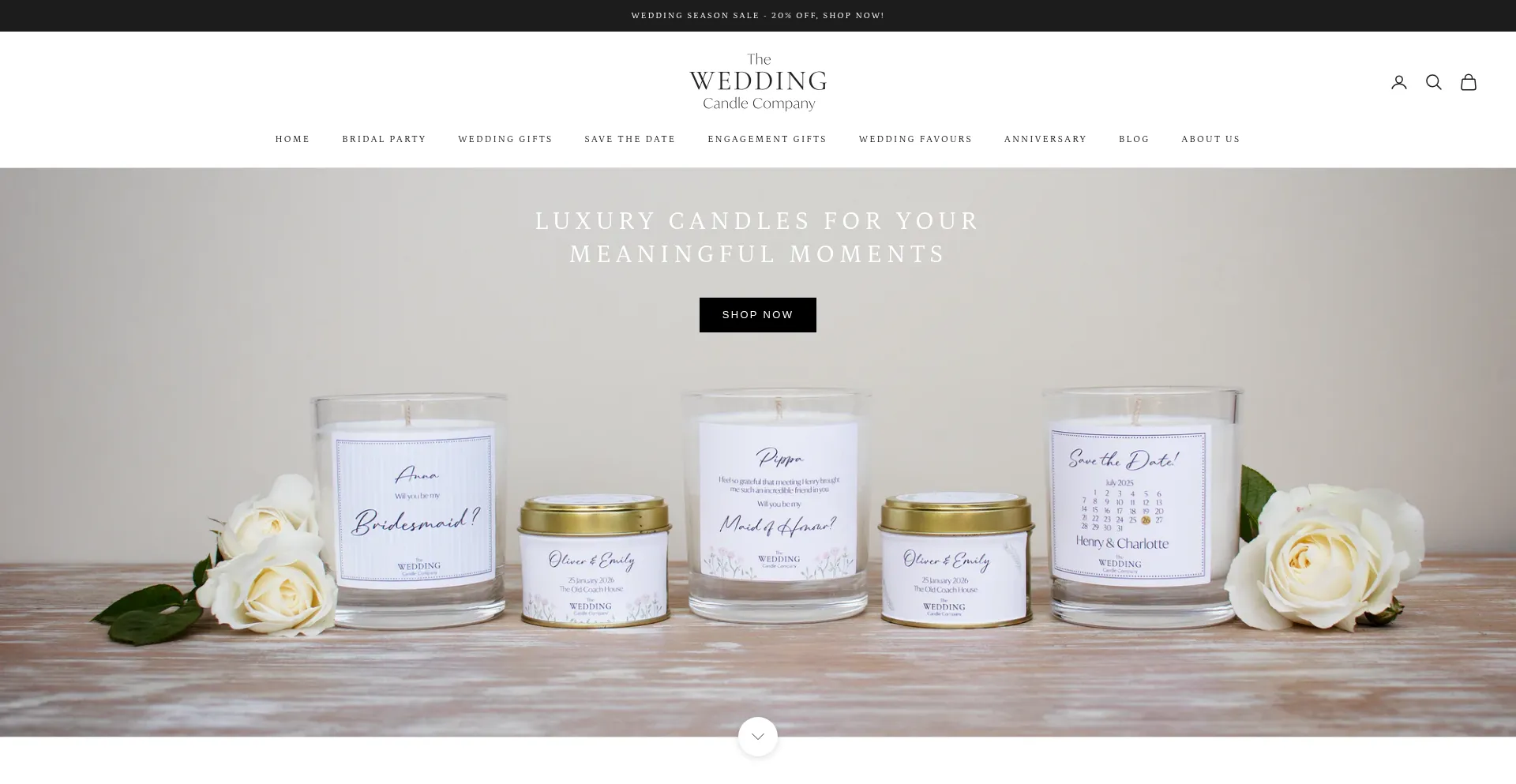 Theweddingcandlecompany.com Screenshot