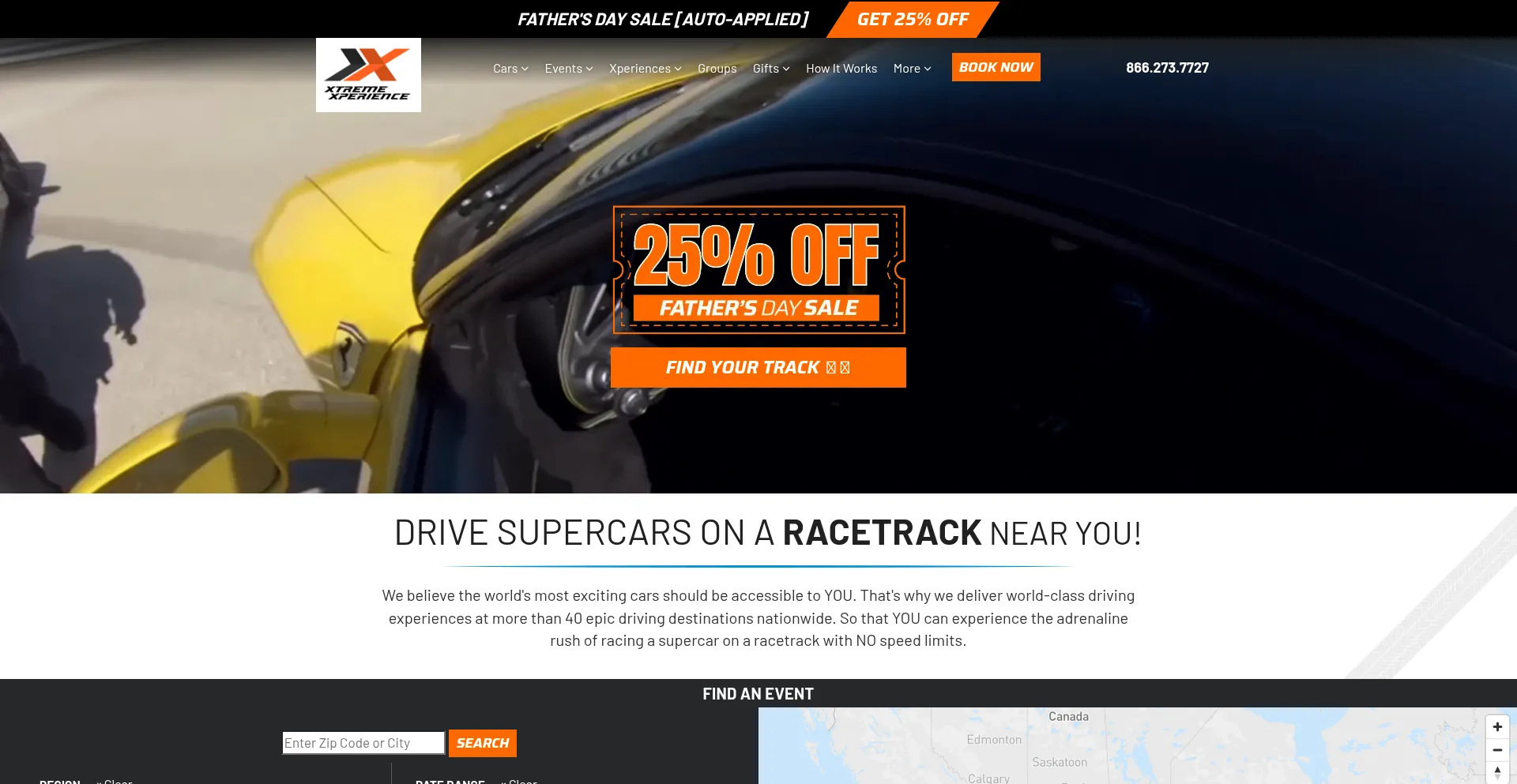 Website screenshot of Thextremexperience.com