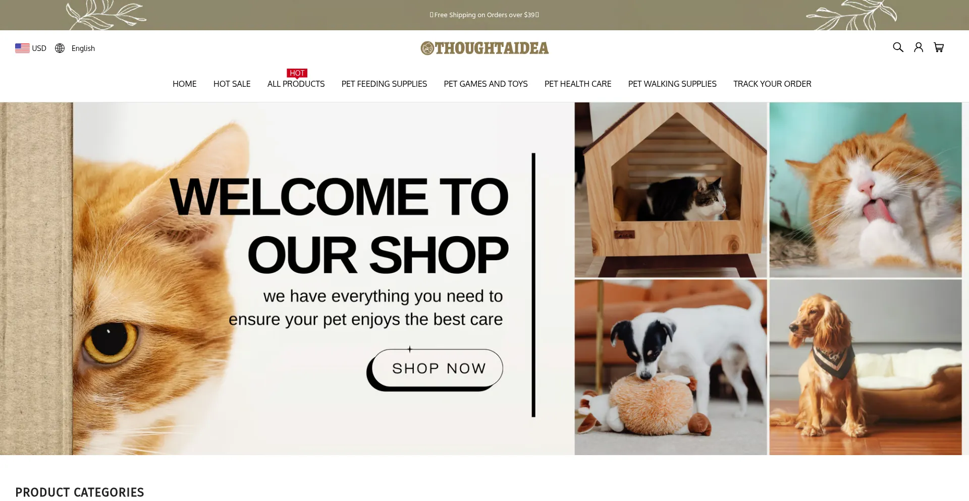 Website screenshot of Thoughtaidea.com