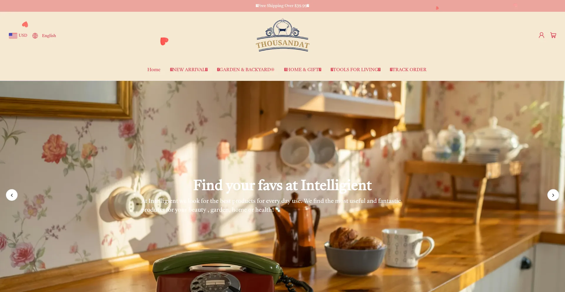 Website screenshot of Thousandat.com