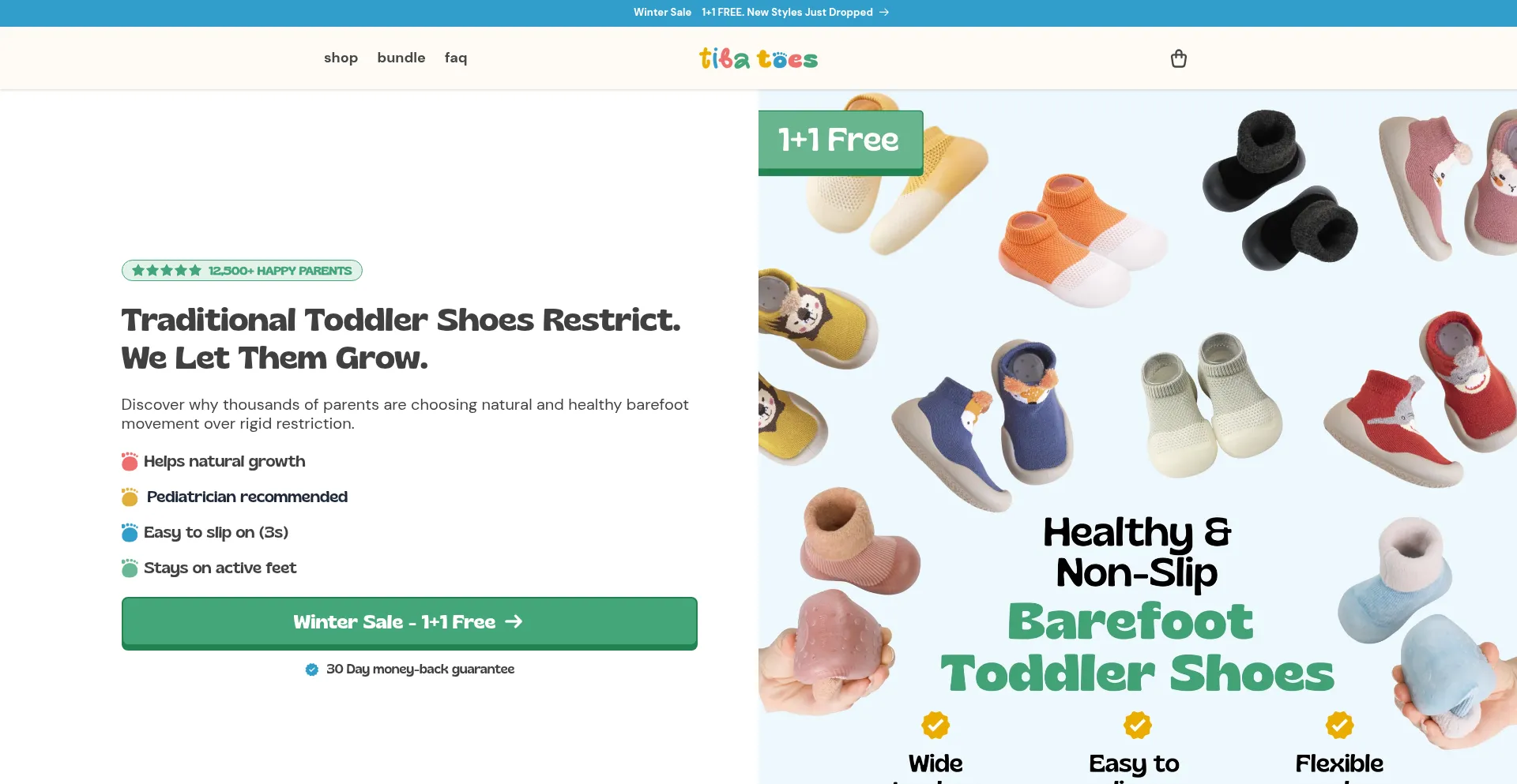 Website screenshot of Tibatoes.com