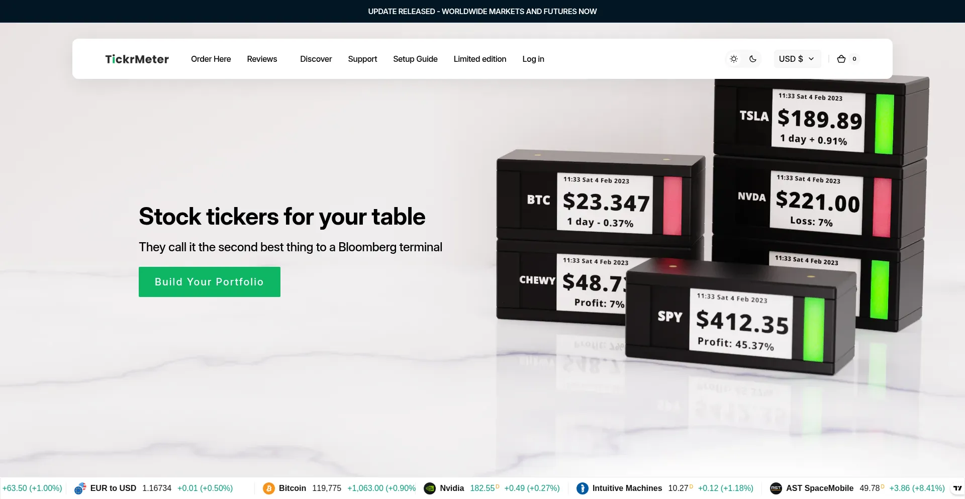 Website screenshot of Tickrmeter.com