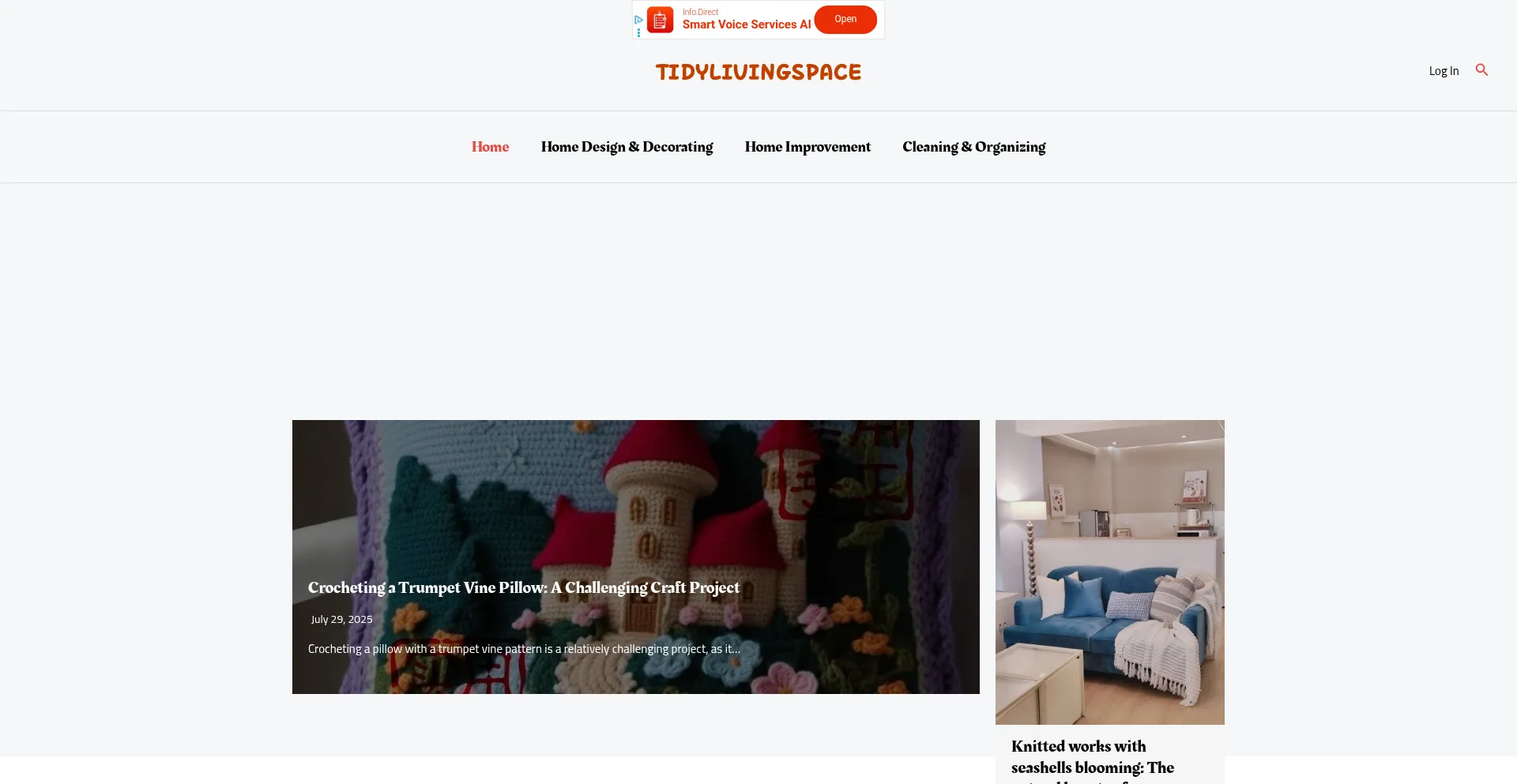 Website screenshot of Tidylivingspace.com