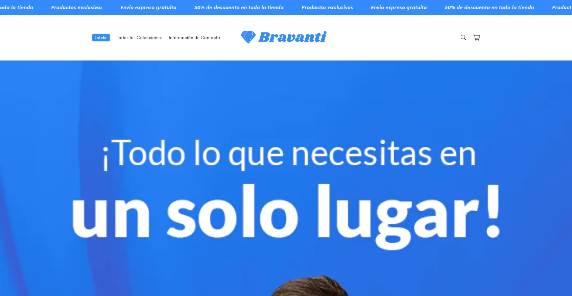 Website screenshot of Tiendabravanti.com