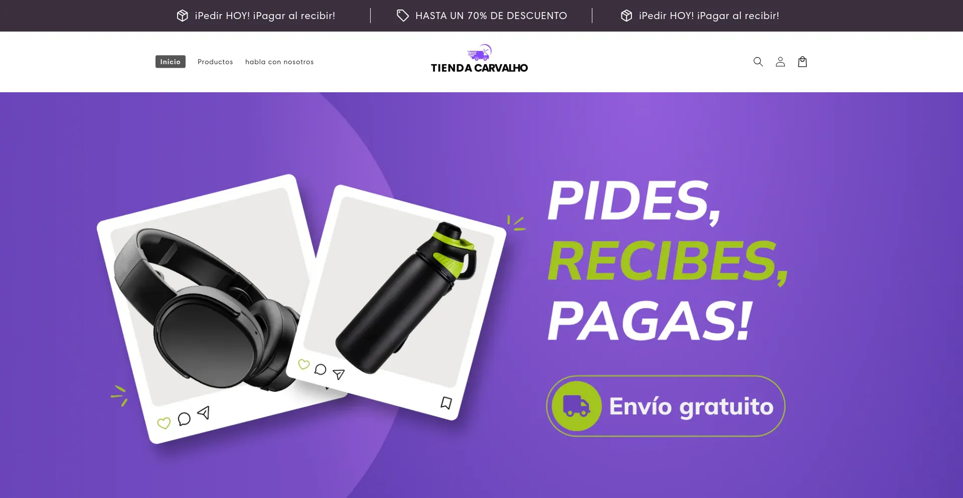 Website screenshot of Tiendacarvalho.com