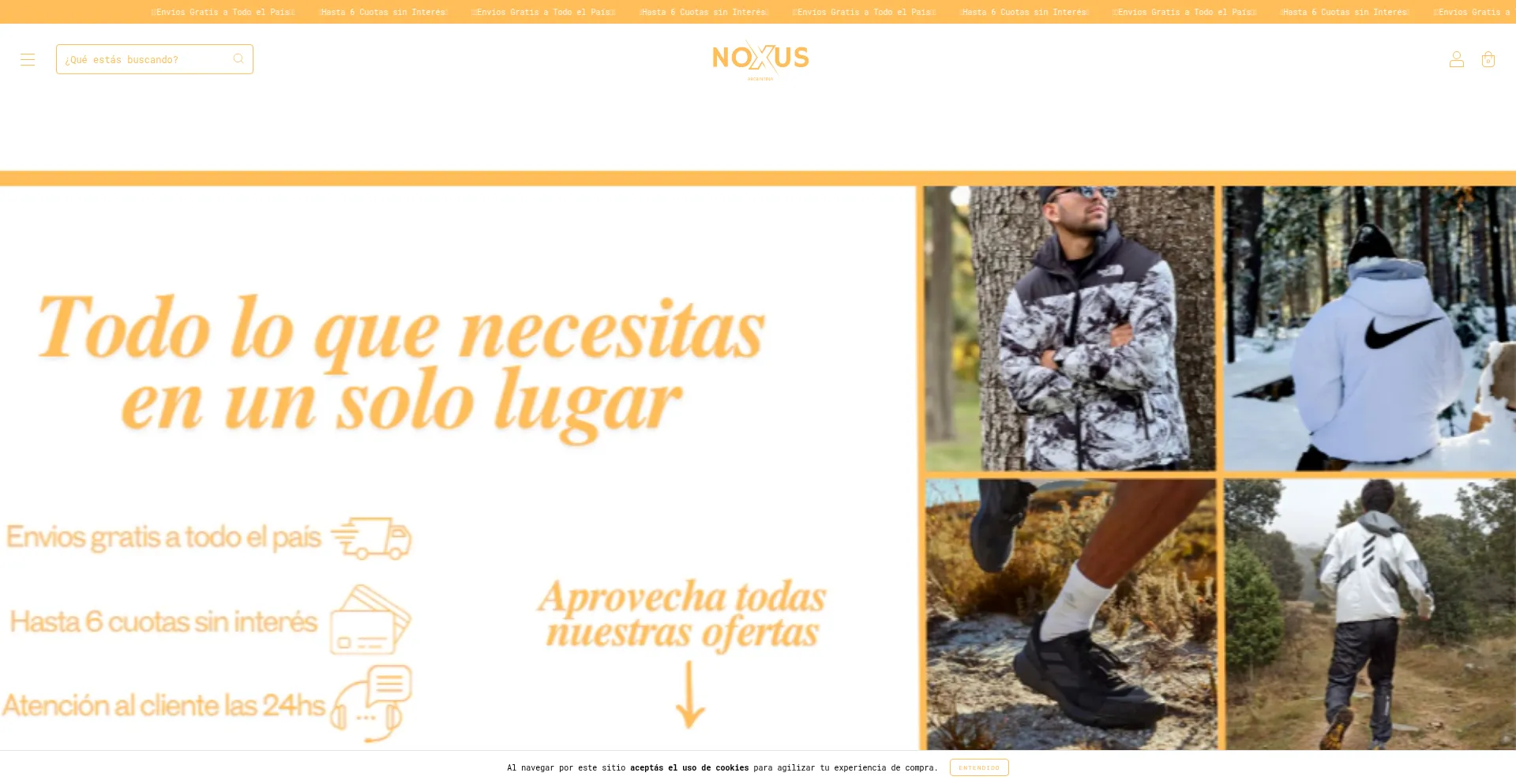 Website screenshot of Tiendanoxus.shop