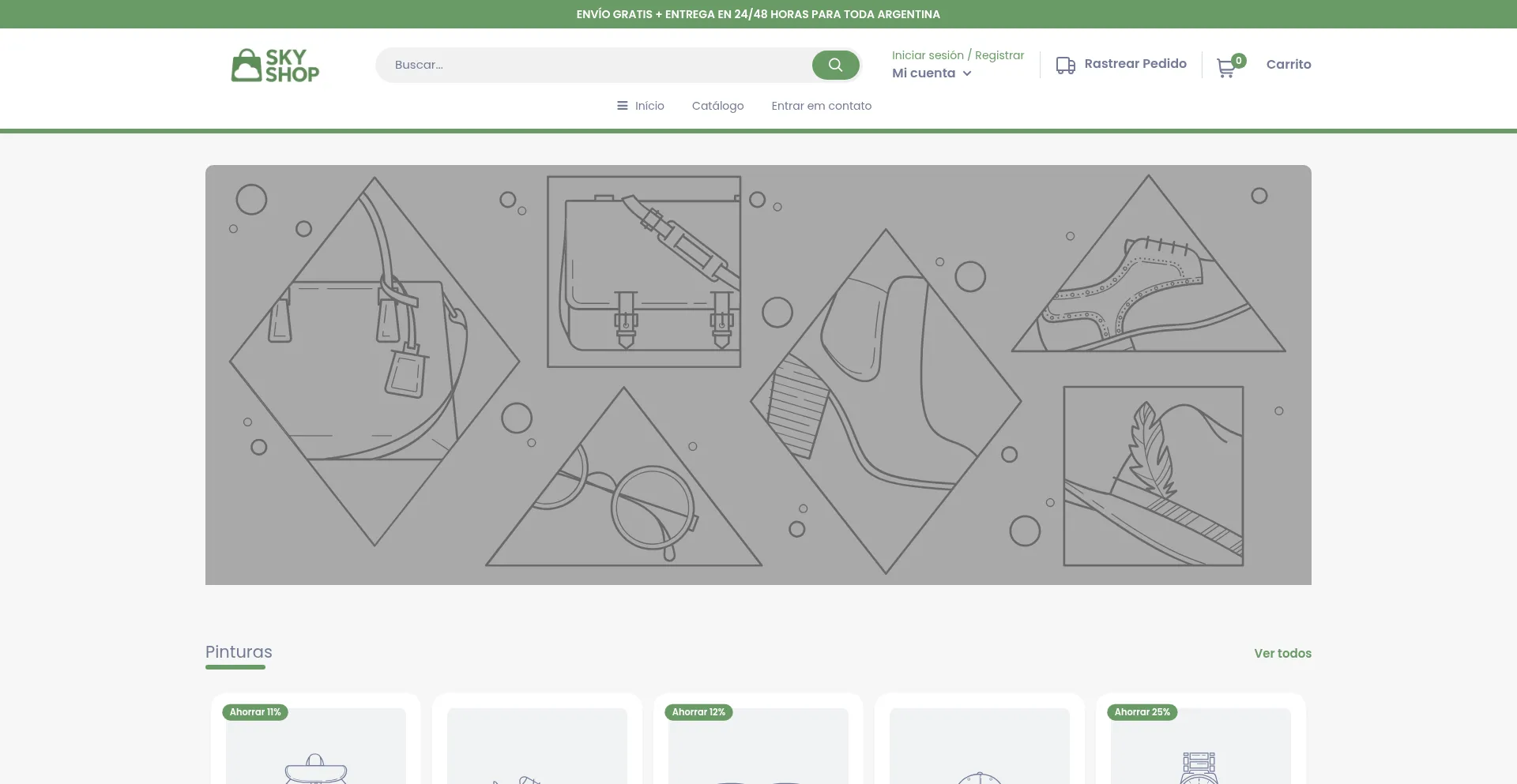 Website screenshot of Tiendasky.shop