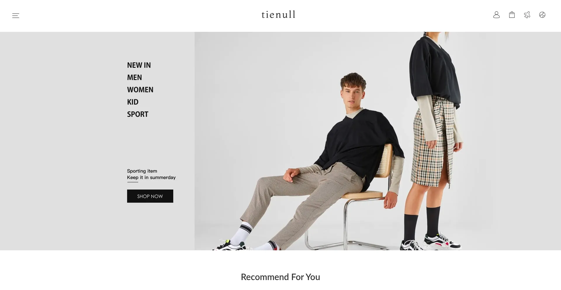 Website screenshot of Tienull.com