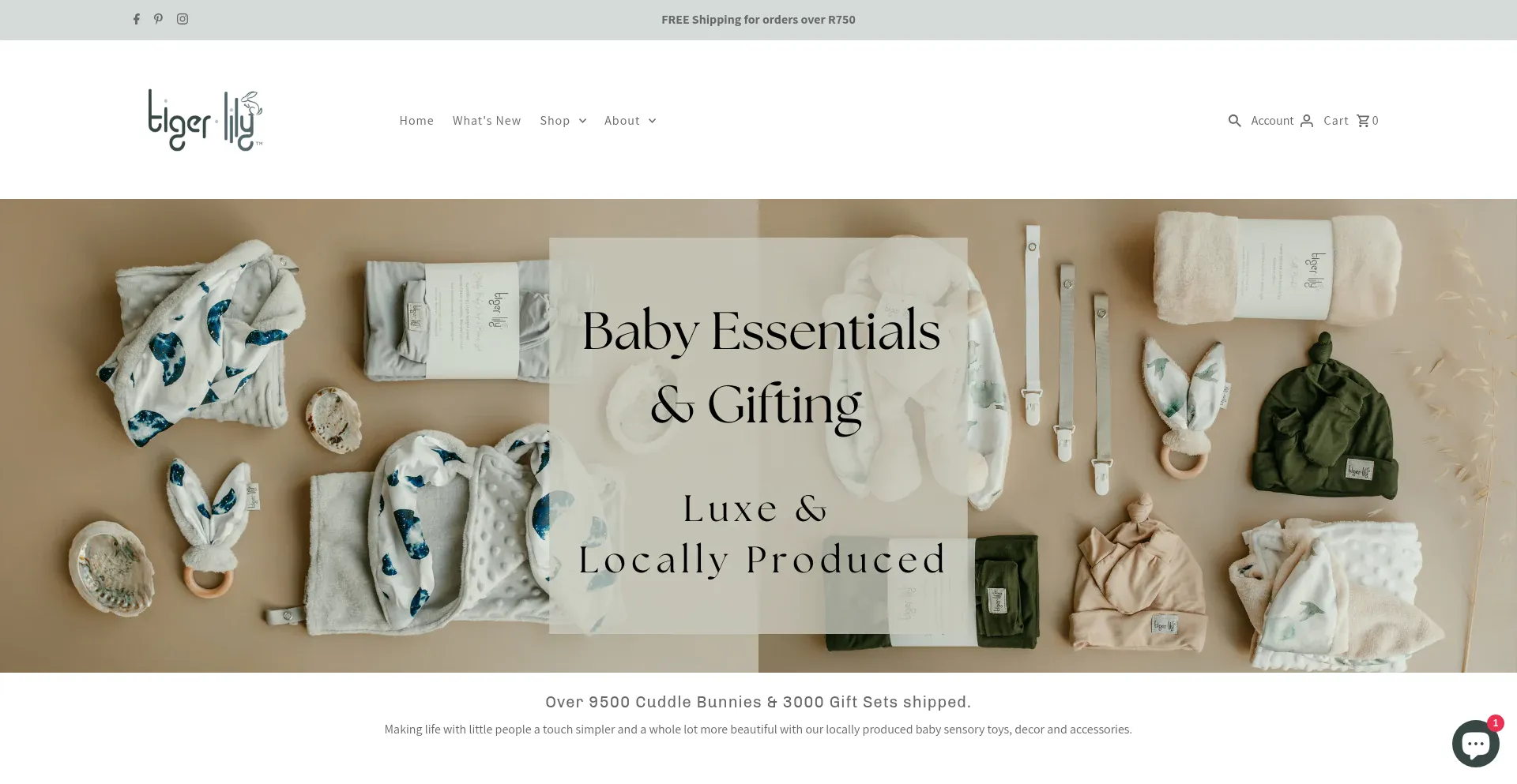 Website screenshot of Tiger-lily.co.za
