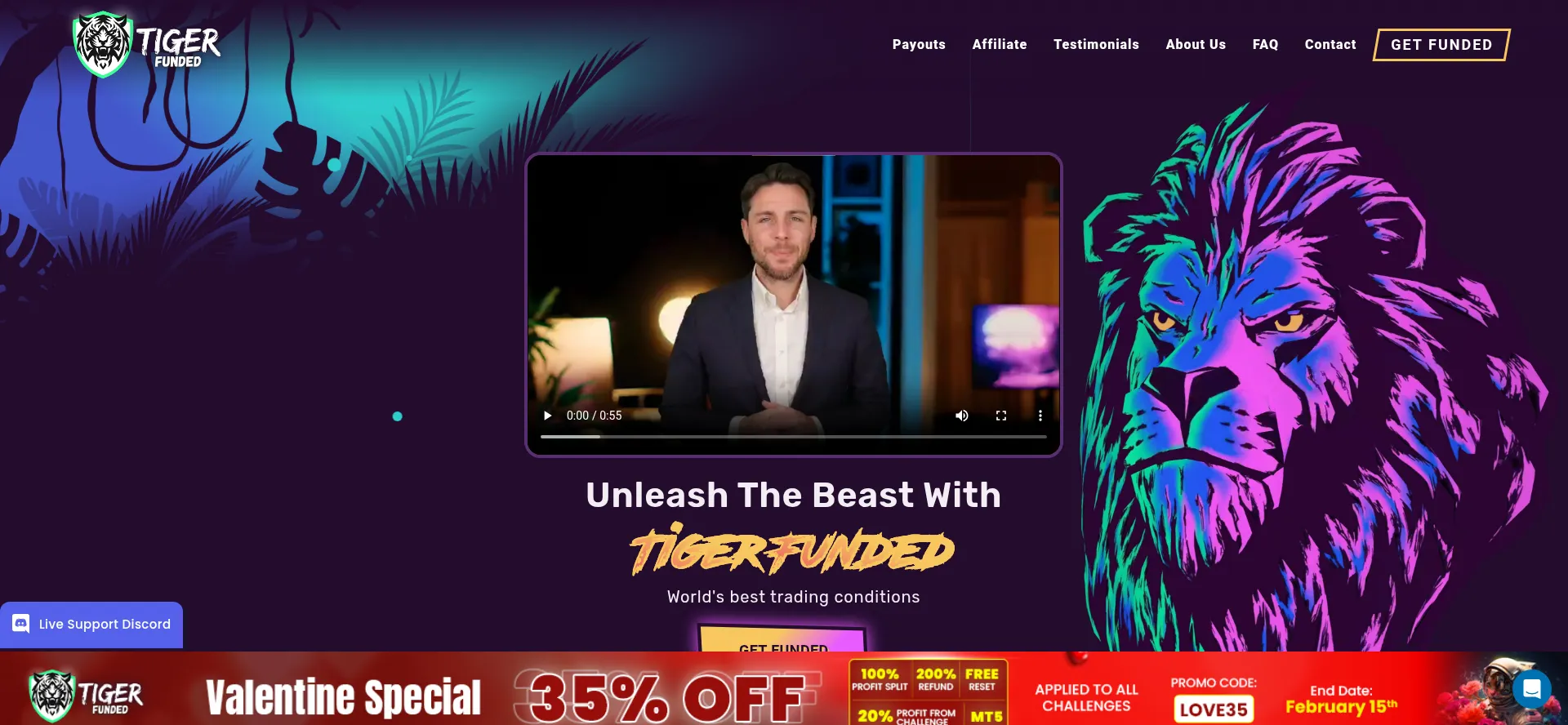 Website screenshot of Tigerfunded.com