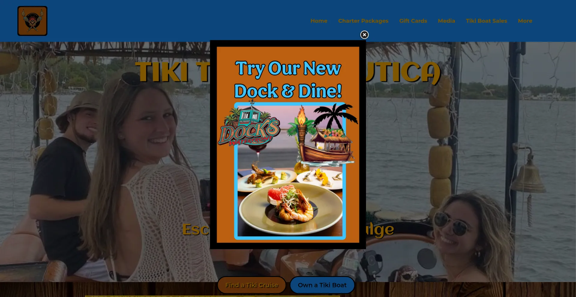 Website screenshot of Tikitavernnautica.com