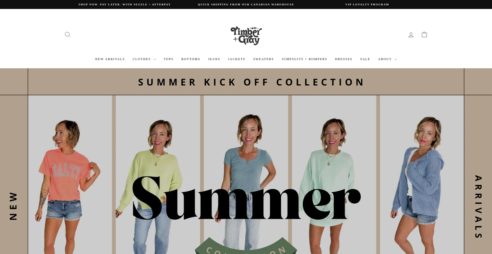 Website screenshot of Timberandgray.com