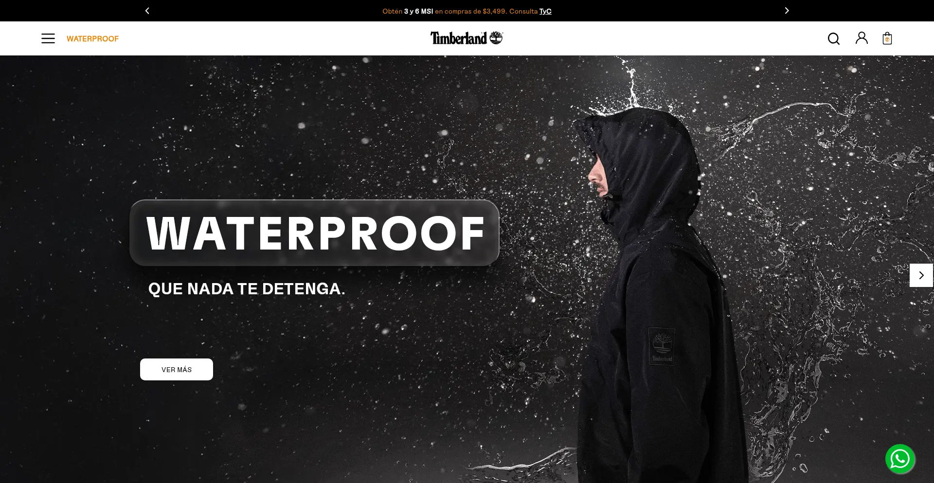 Website screenshot of Timberland.com.mx