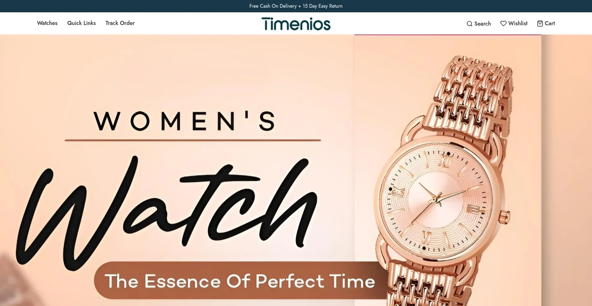 Website screenshot of Timenios.in