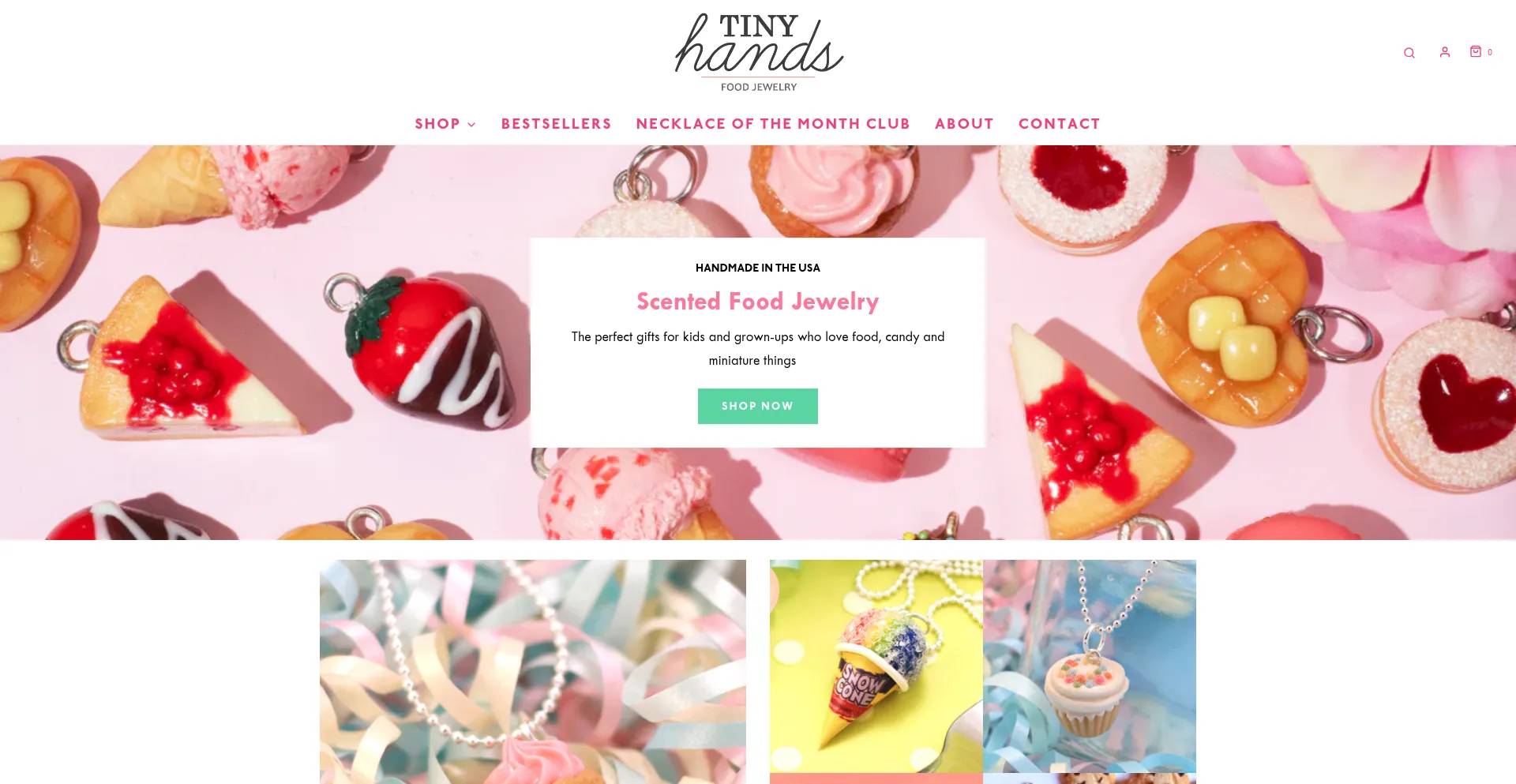 Website screenshot of Tinyhandsonline.com