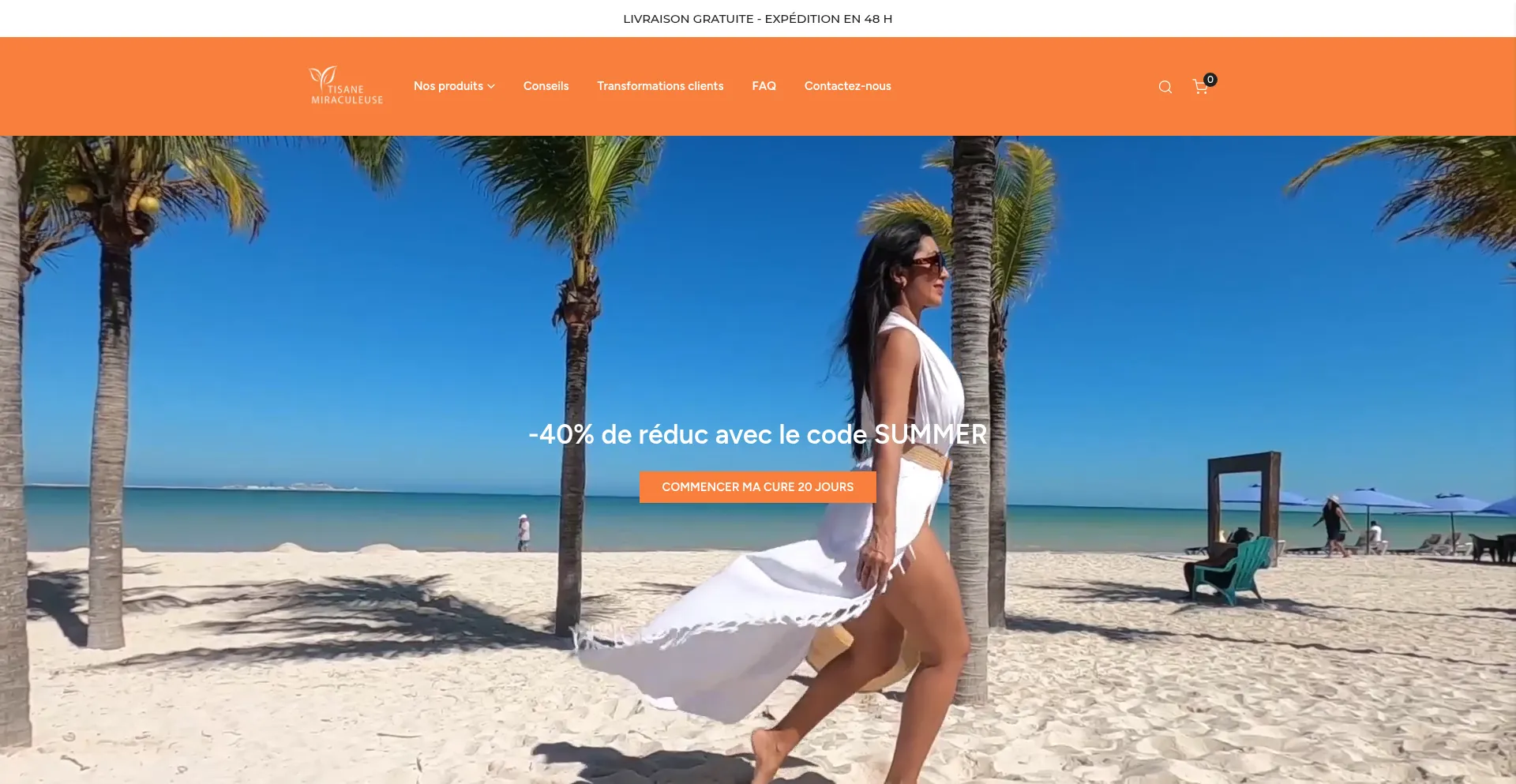 Website screenshot of Tisanemiraculeuse.com