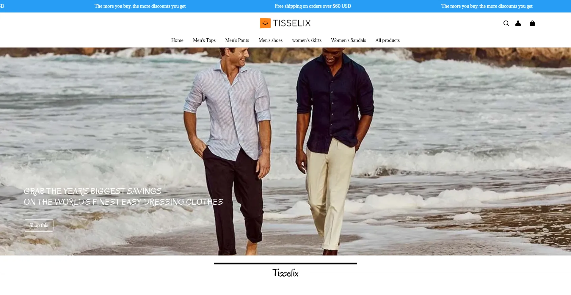 Website screenshot of Tisselix.com
