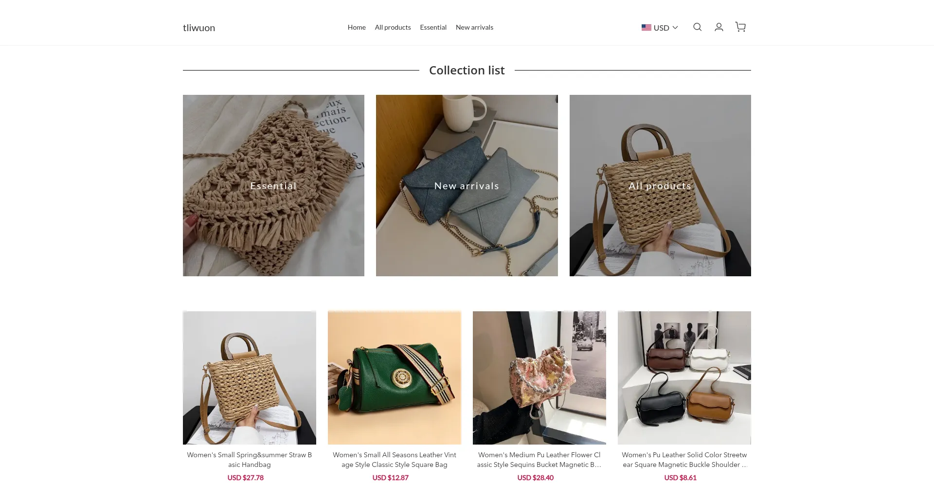 Website screenshot of Tliwuon.com