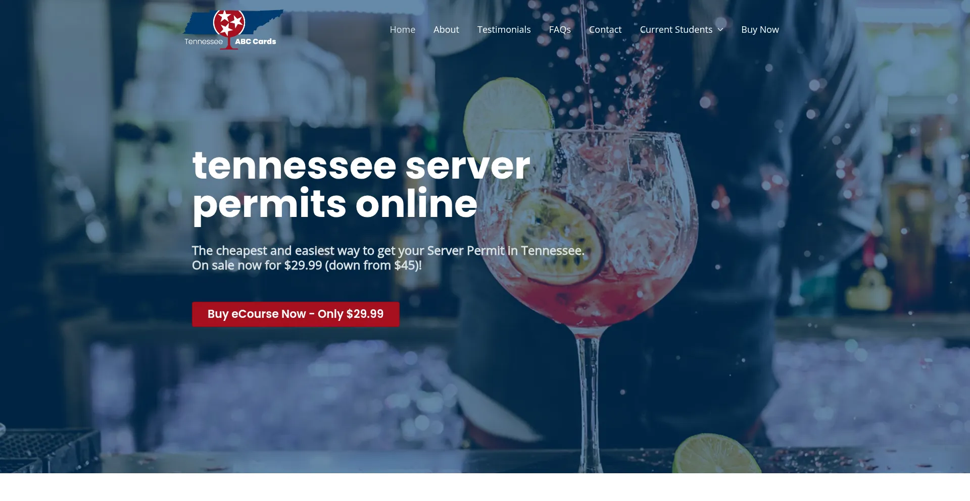 Website screenshot of Tnabccards.com