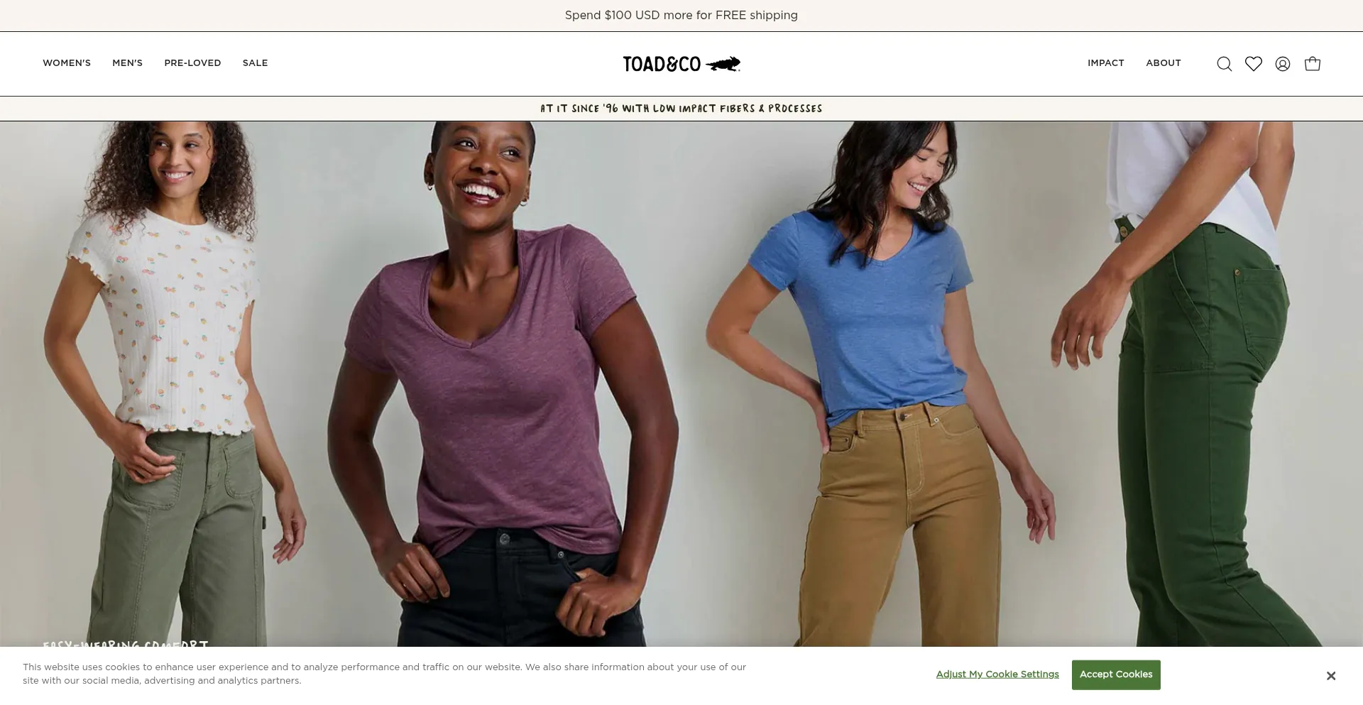 Website screenshot of Toadandco.com
