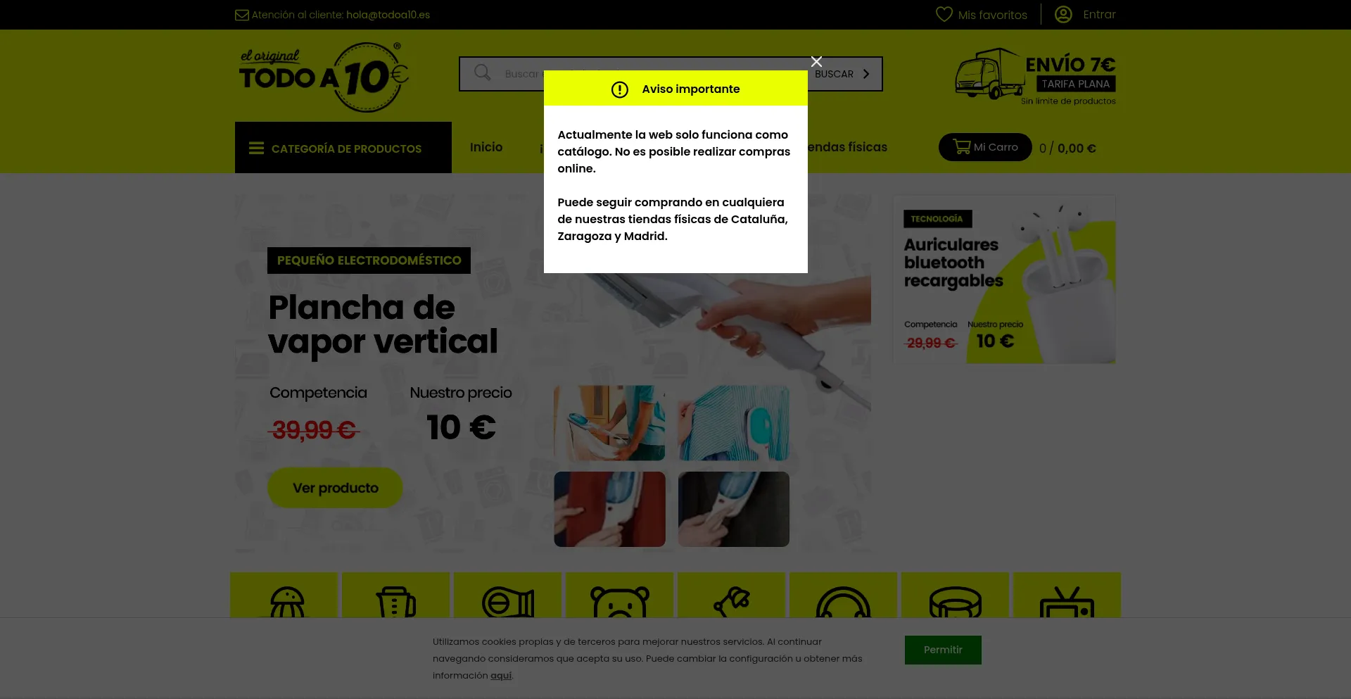 Website screenshot of Todoa10.es