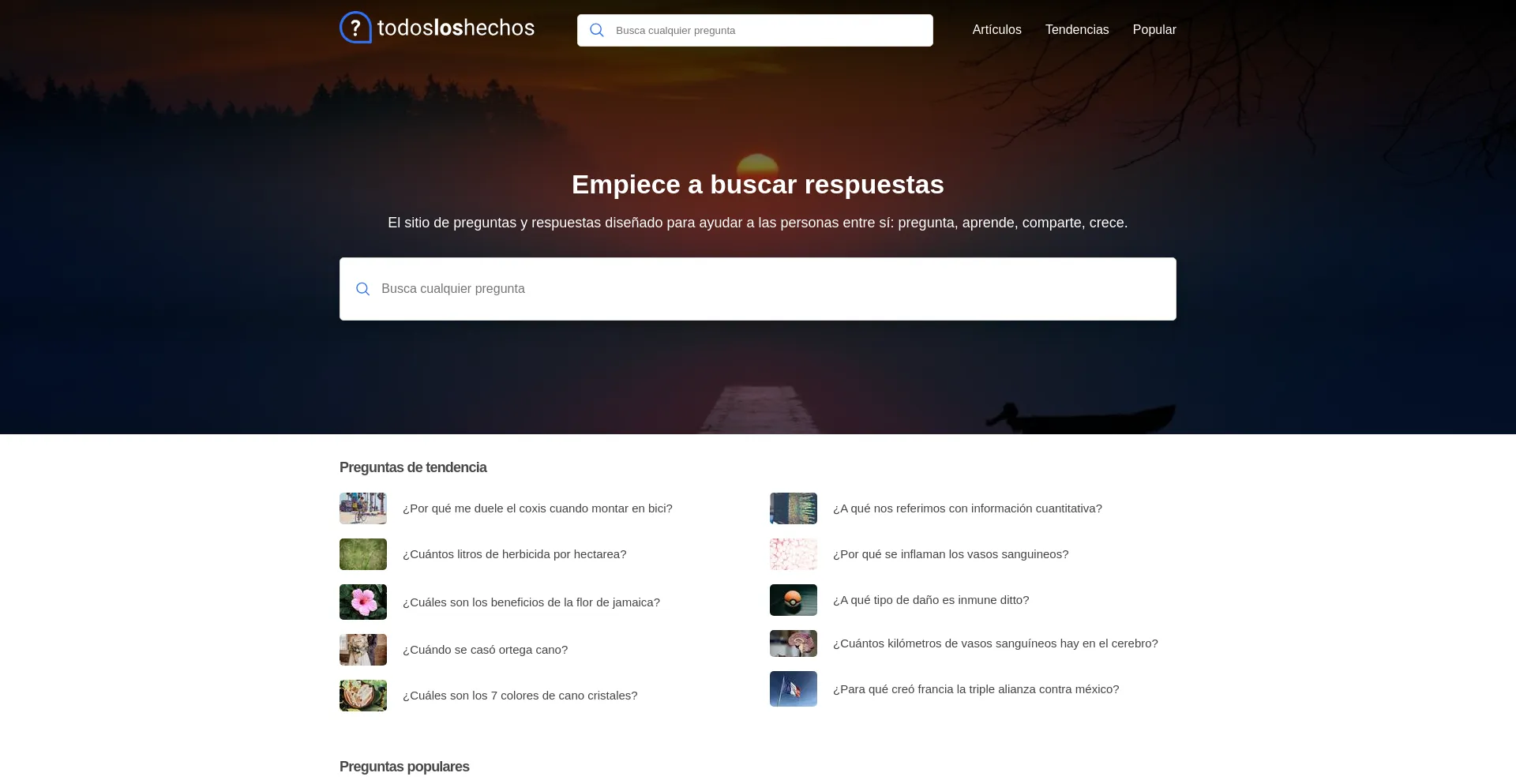 Website screenshot of Todosloshechos.es