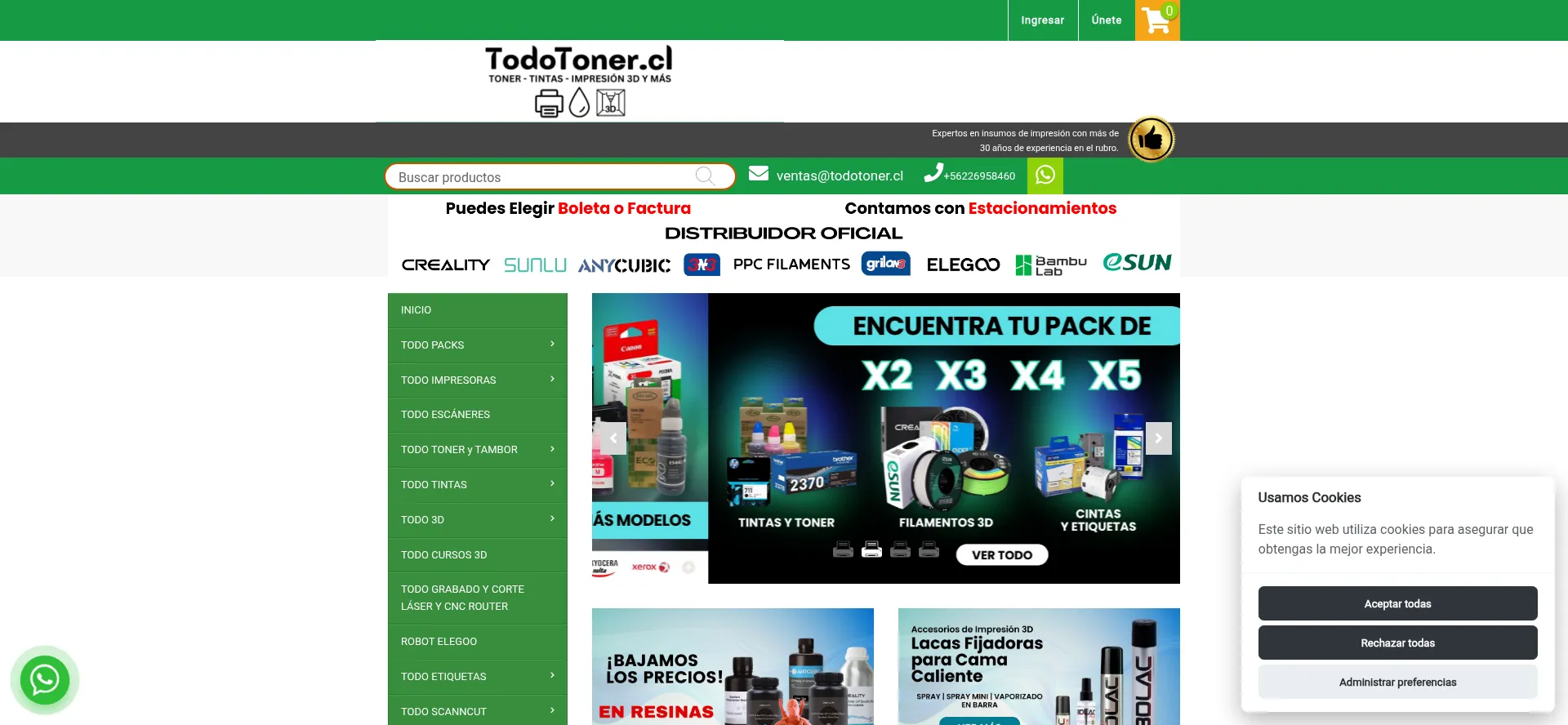 Website screenshot of Todotoner.cl