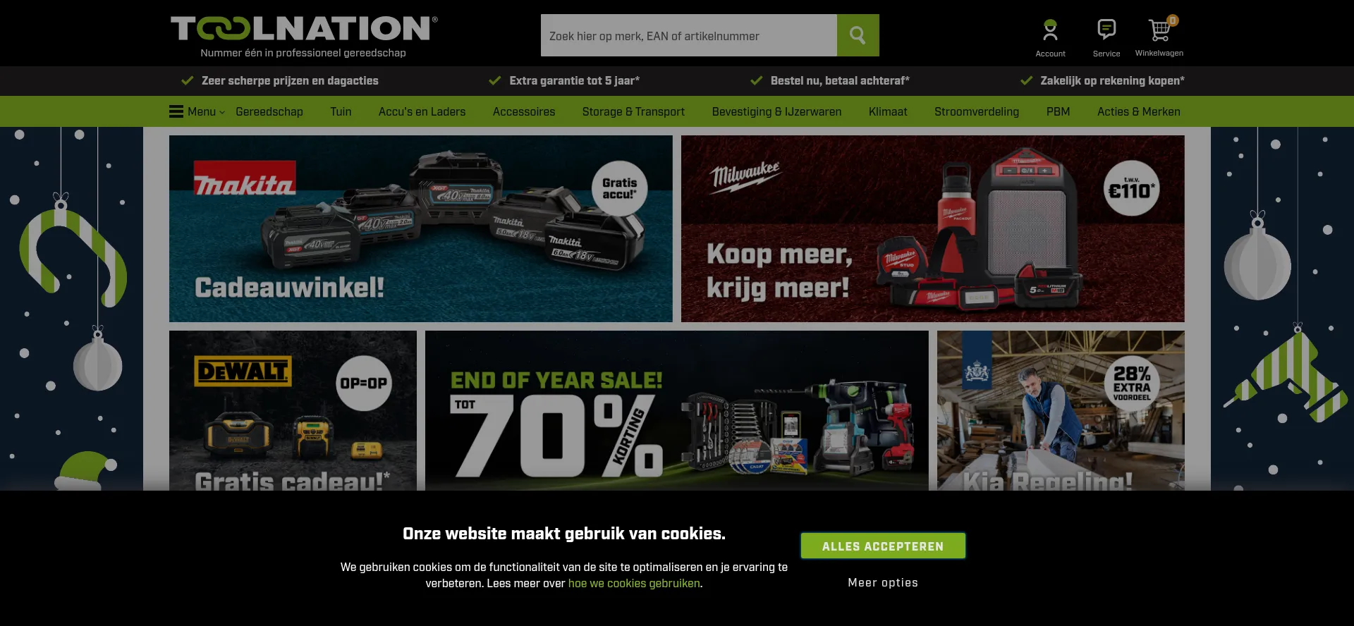 Website screenshot of Toolnation.nl