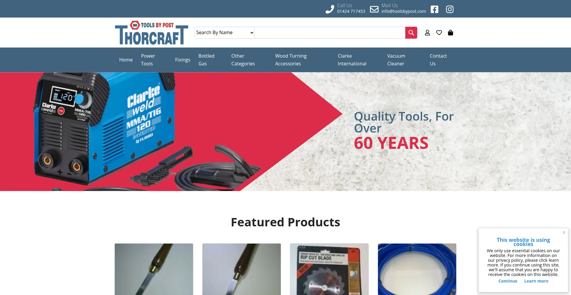 Website screenshot of Toolsbypost.com