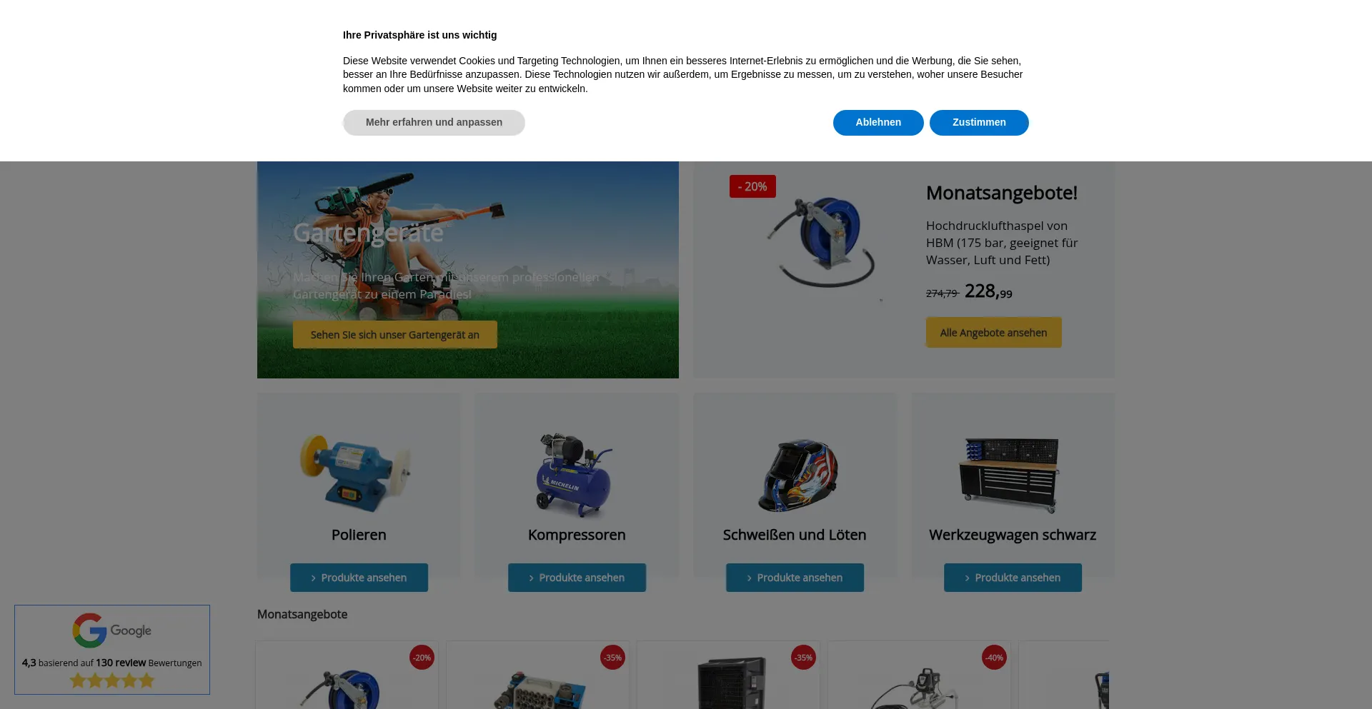 Website screenshot of Toolsidee.de