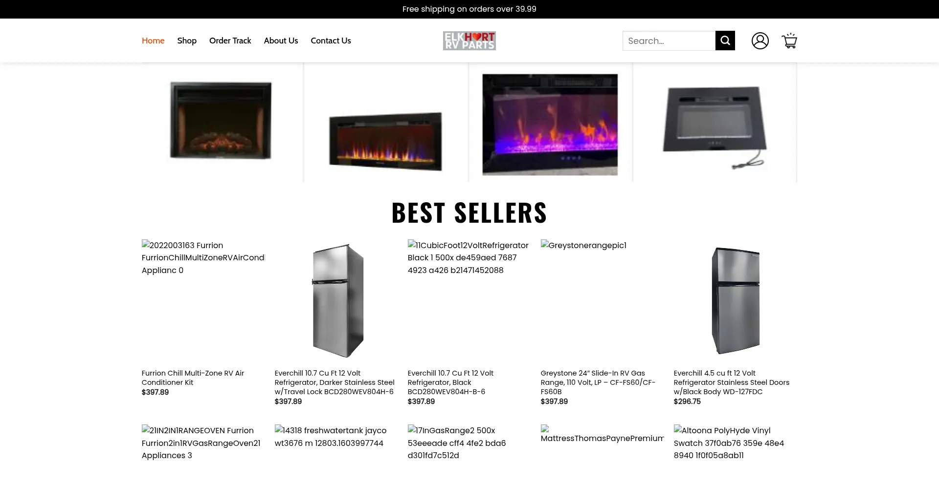 Website screenshot of Topelkhartrvparts.shop
