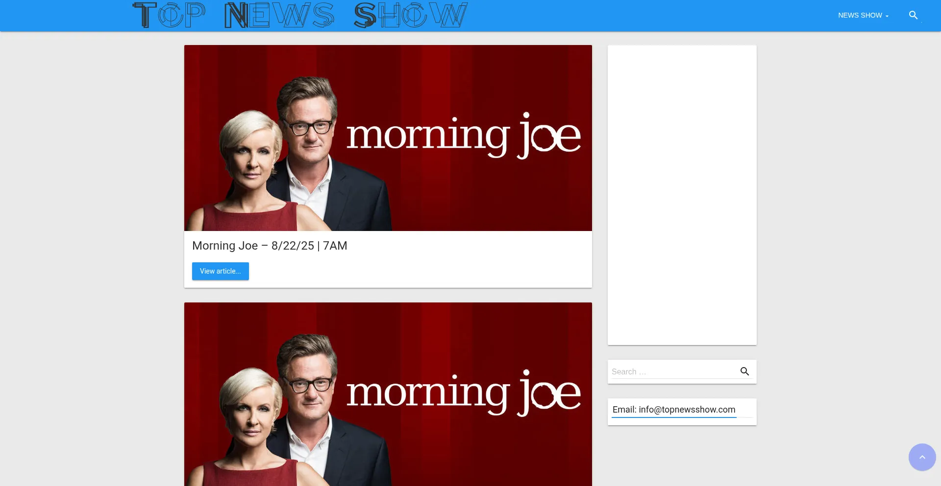 Website screenshot of Topnewsshow.com