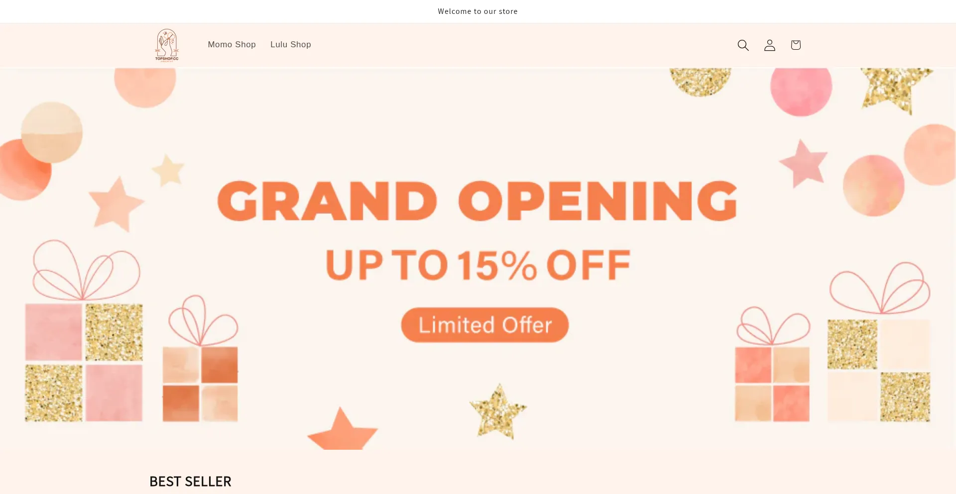 Website screenshot of Topshop.cc