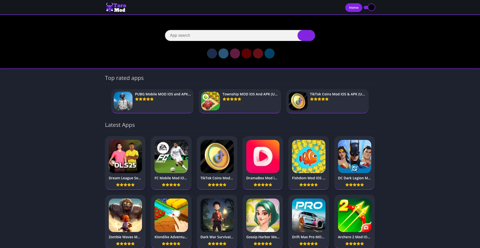 Website screenshot of Toromod.com