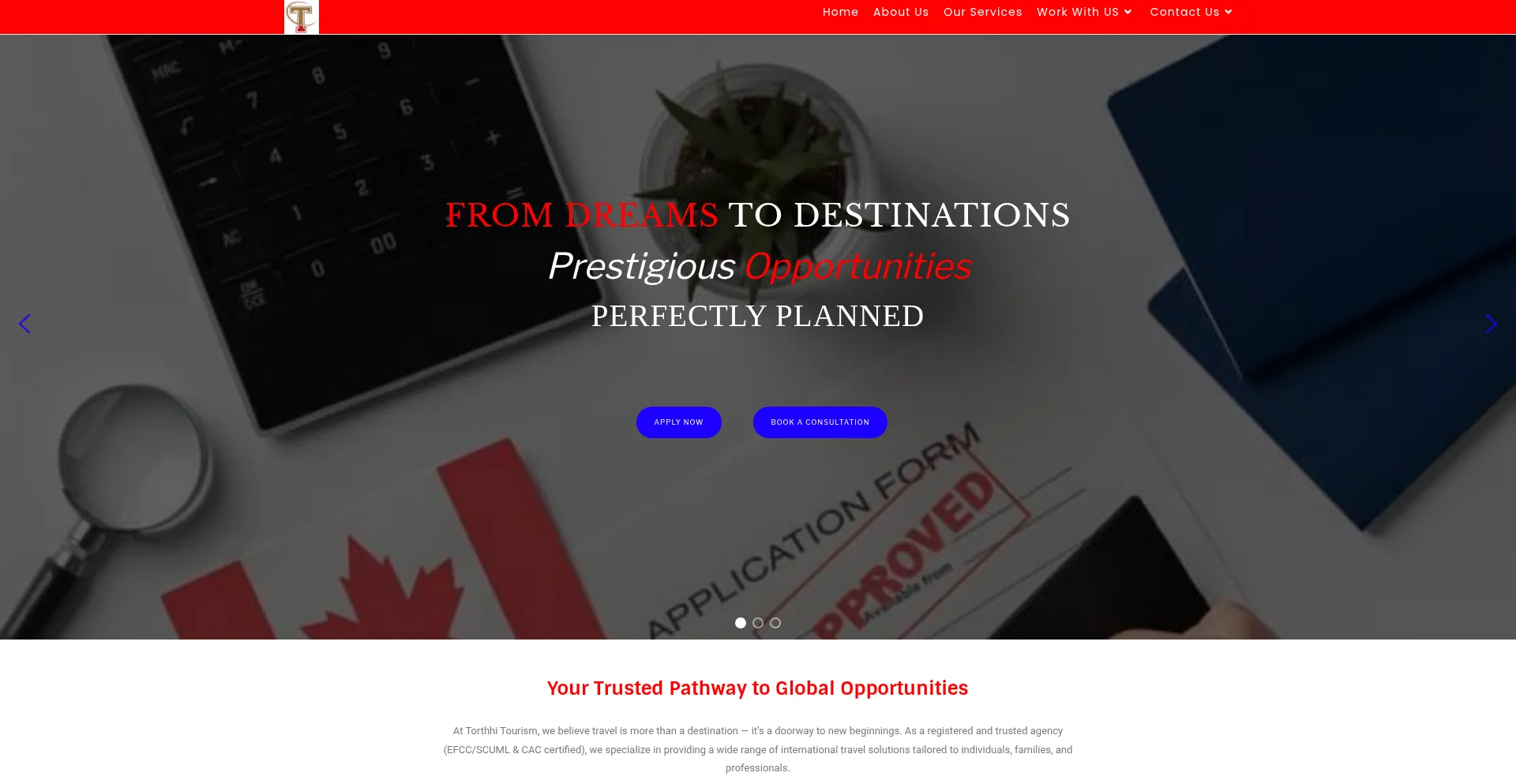 Website screenshot of Torthhitourism.com