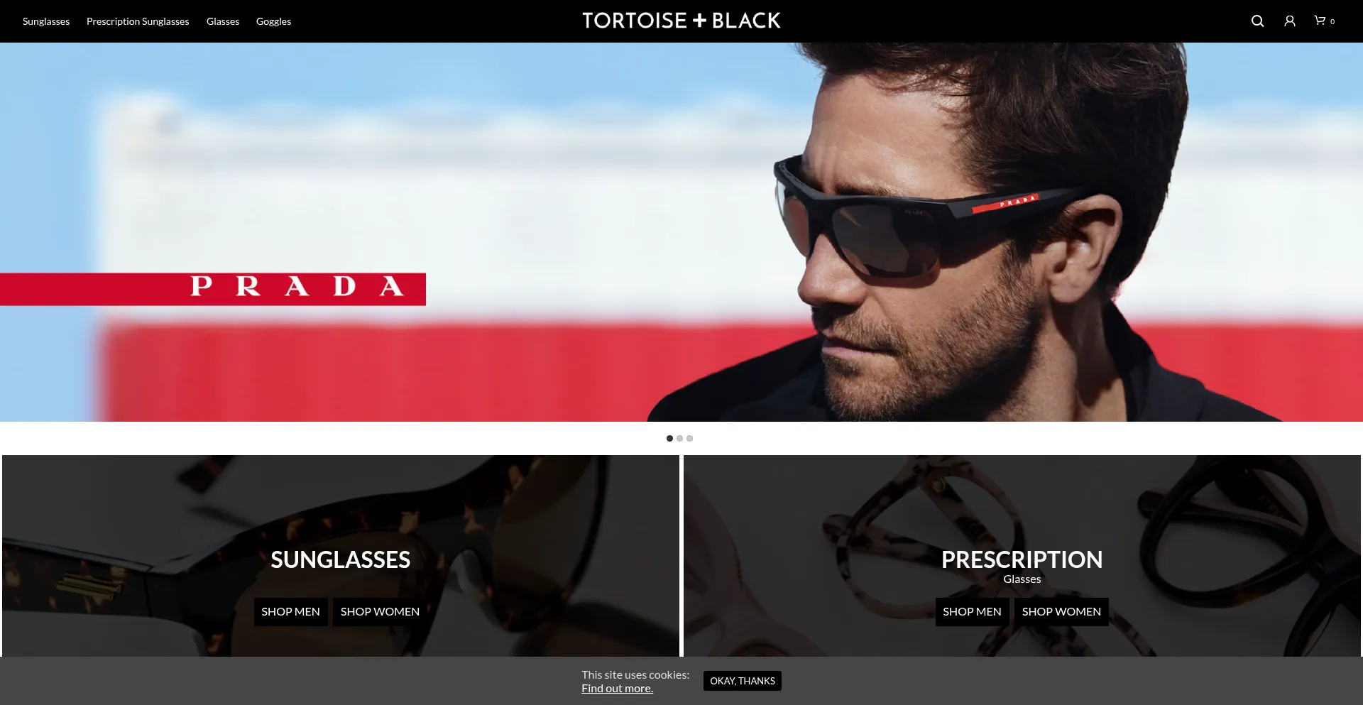 Website screenshot of Tortoiseandblack.com