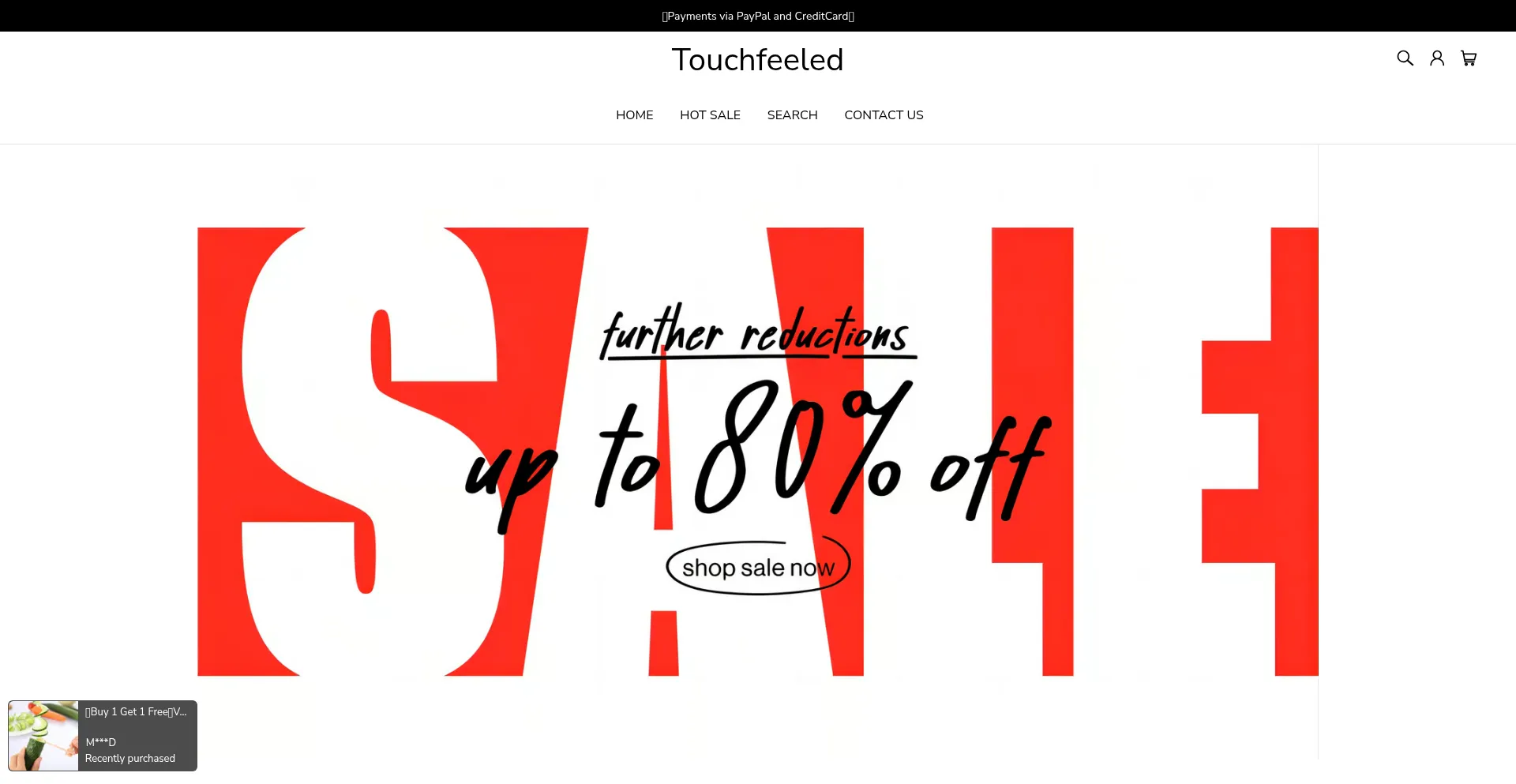 Website screenshot of Touchfeeled.com