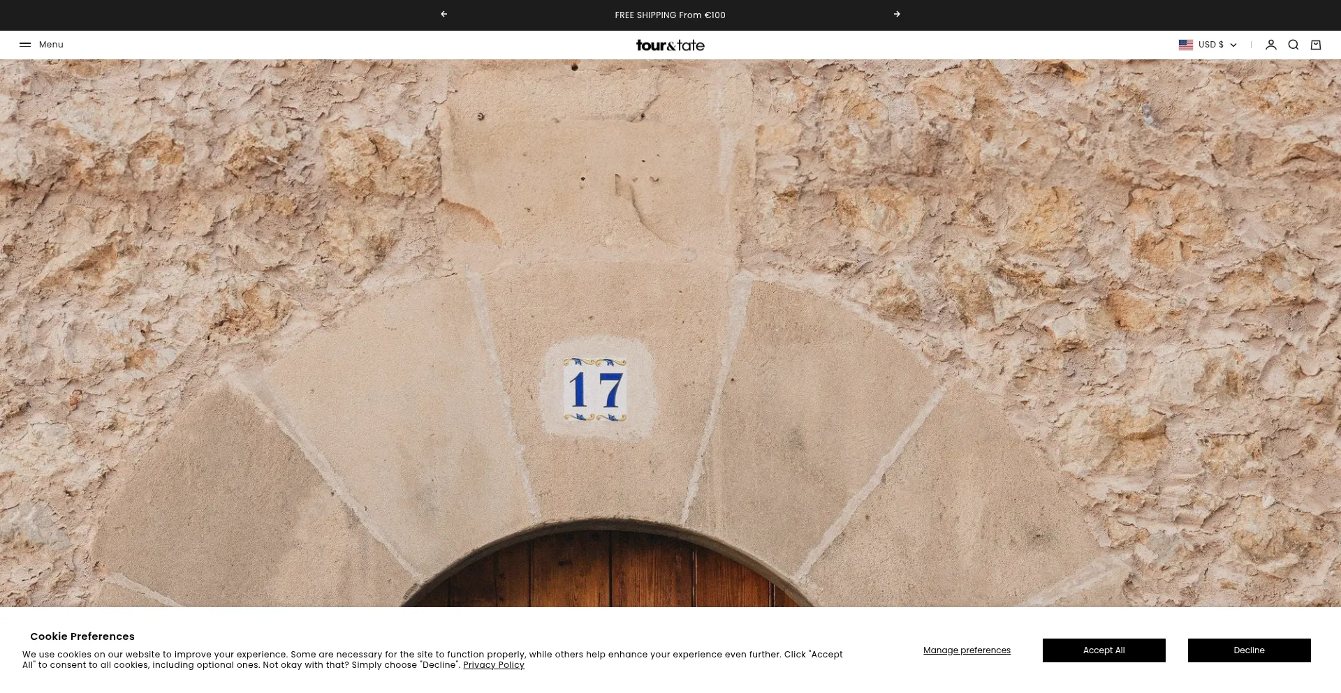 Website screenshot of Tourandtate.com