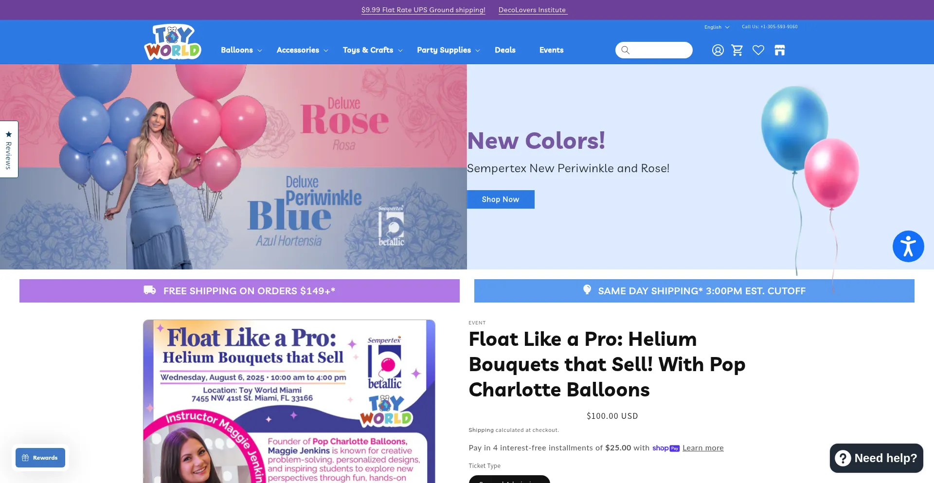 Website screenshot of Toyworldinc.com