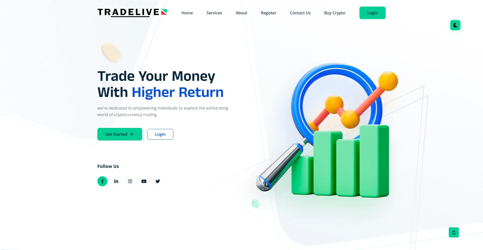 Website screenshot of Trade-live.co