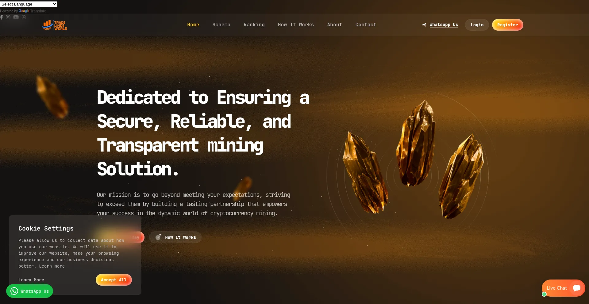 Website screenshot of Tradelinksworld.com