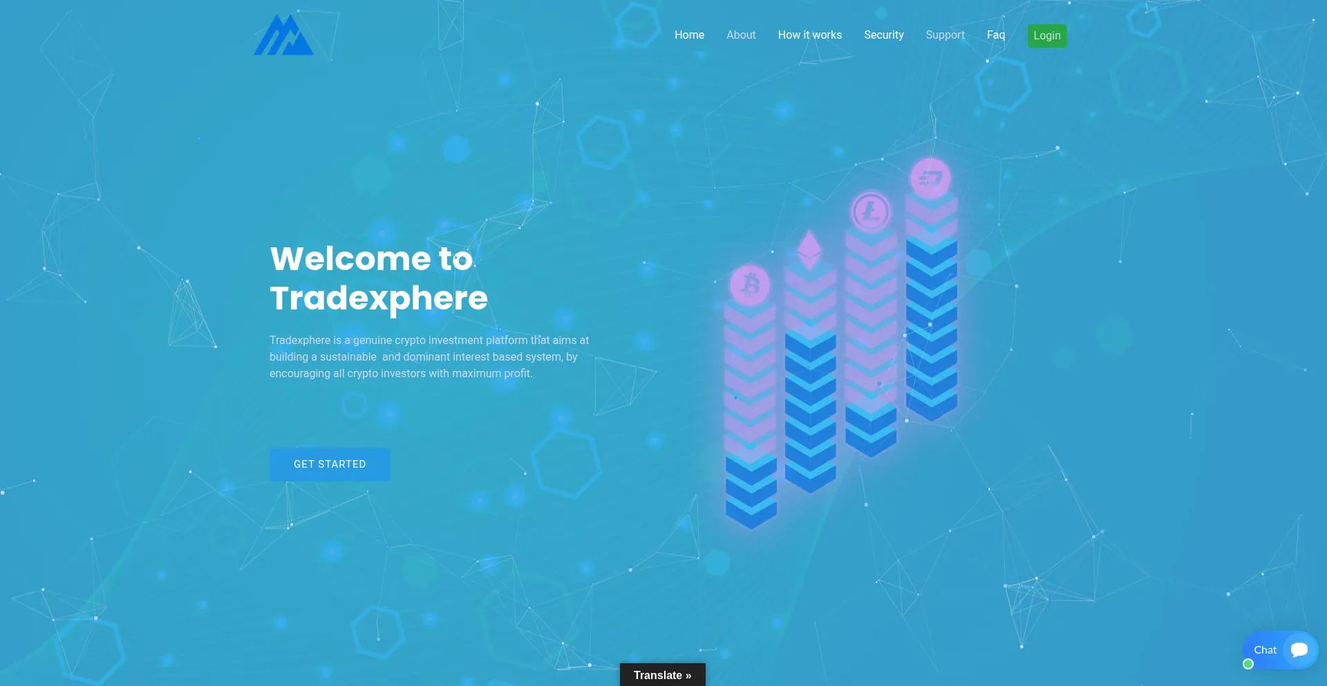Website screenshot of Tradexphere.com