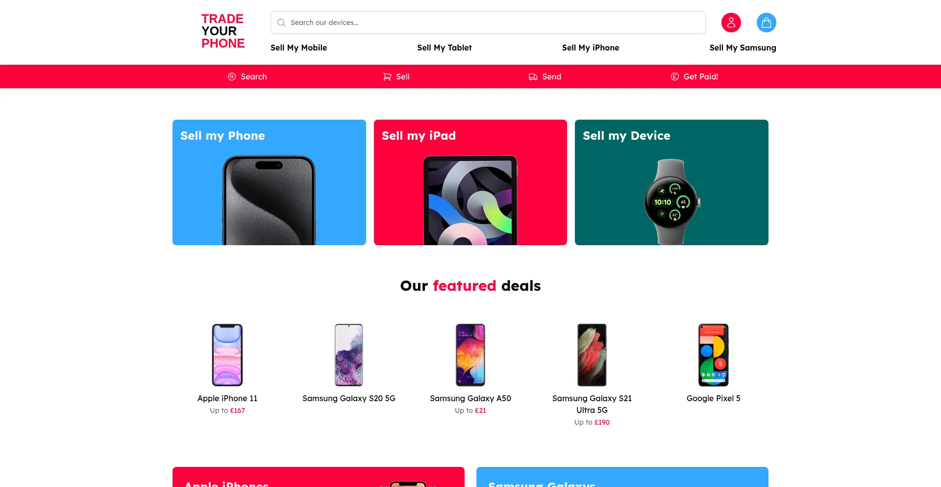 Tradeyourphone.co.uk Screenshot