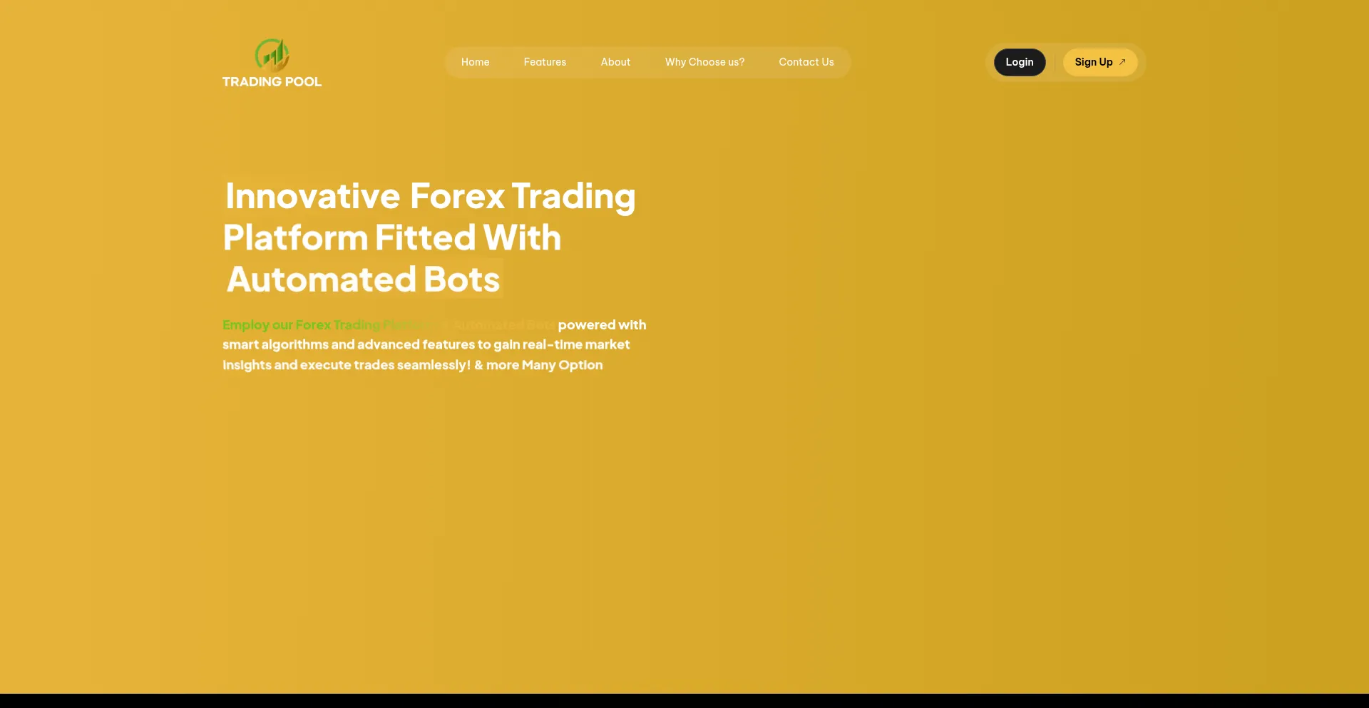 Website screenshot of Tradingpool.io