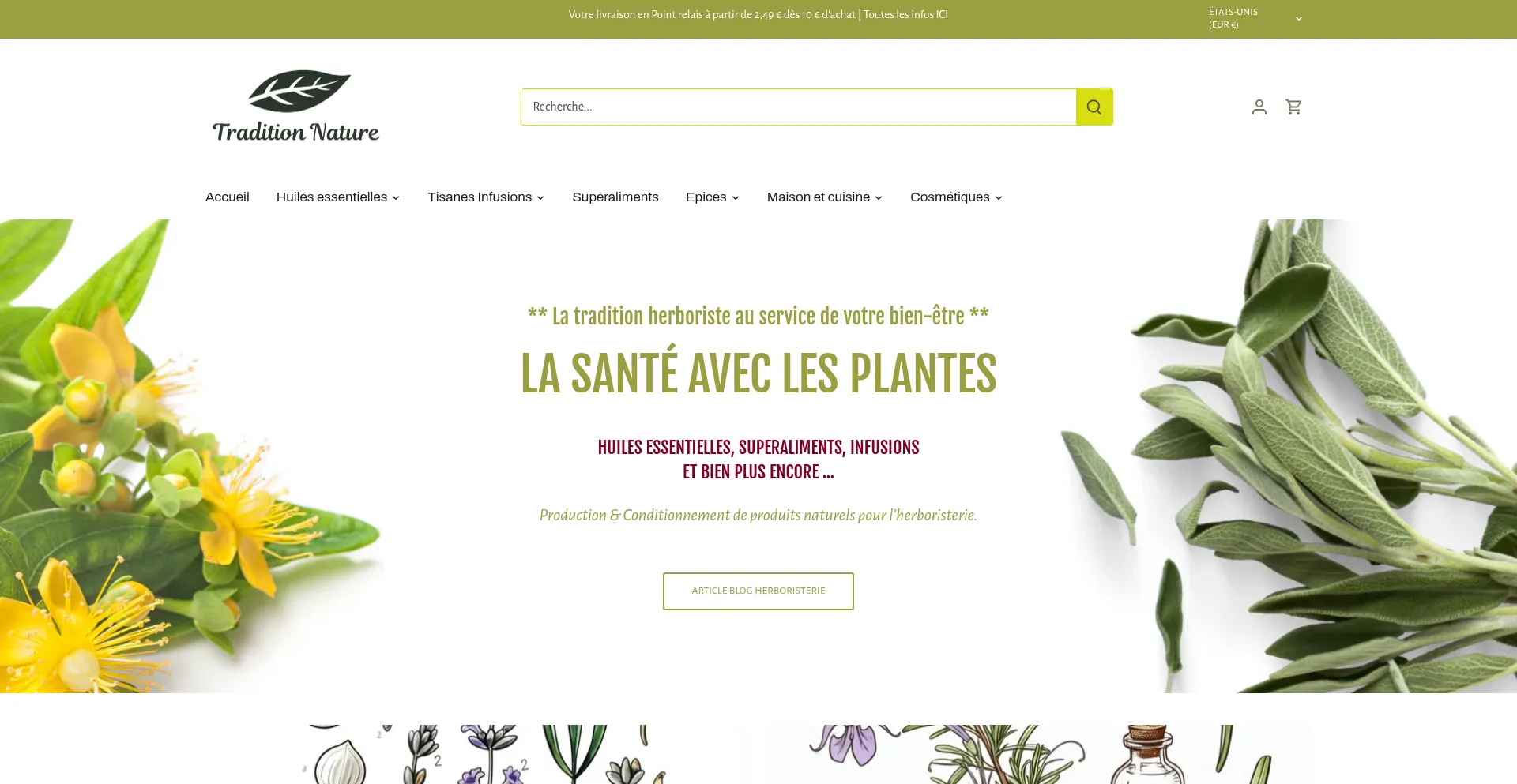 Website screenshot of Traditionnature.fr