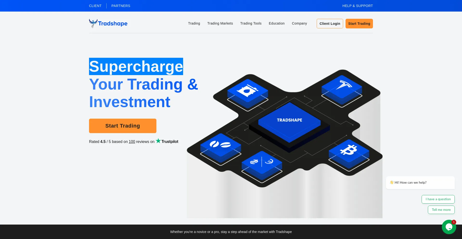 Website screenshot of Tradshape.pro