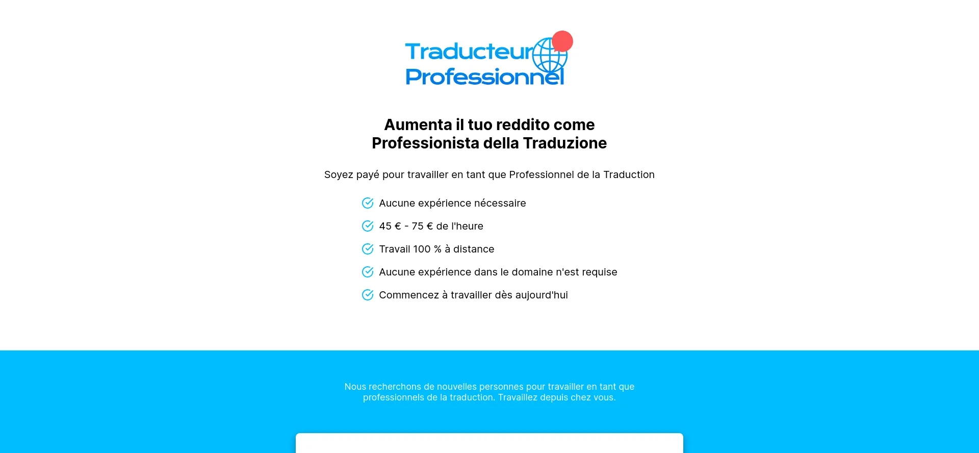 Website screenshot of Traducteurprofessionel.com